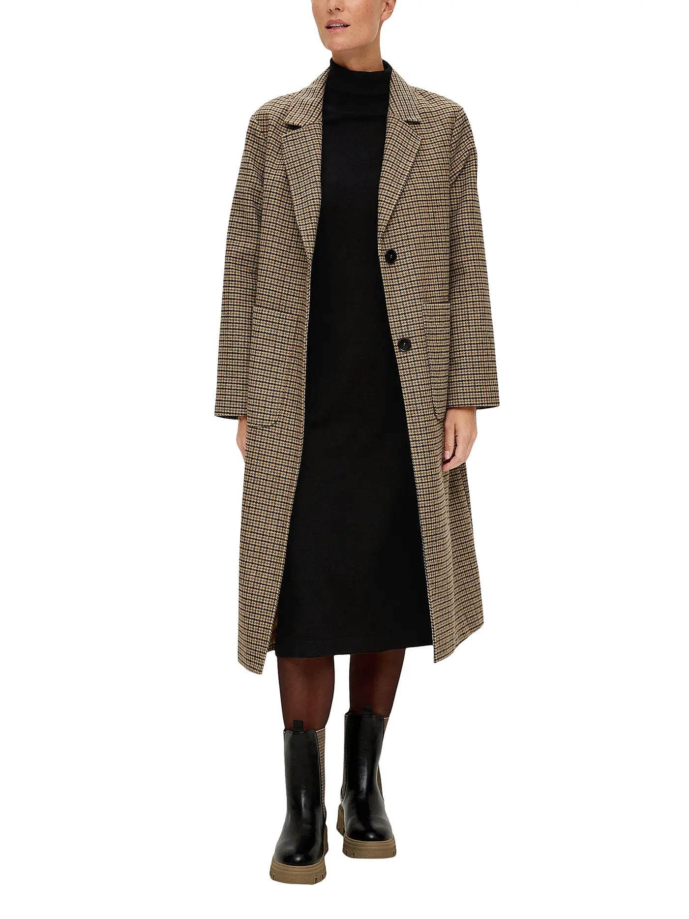 S.OLIVER | Midikleid | schwarz