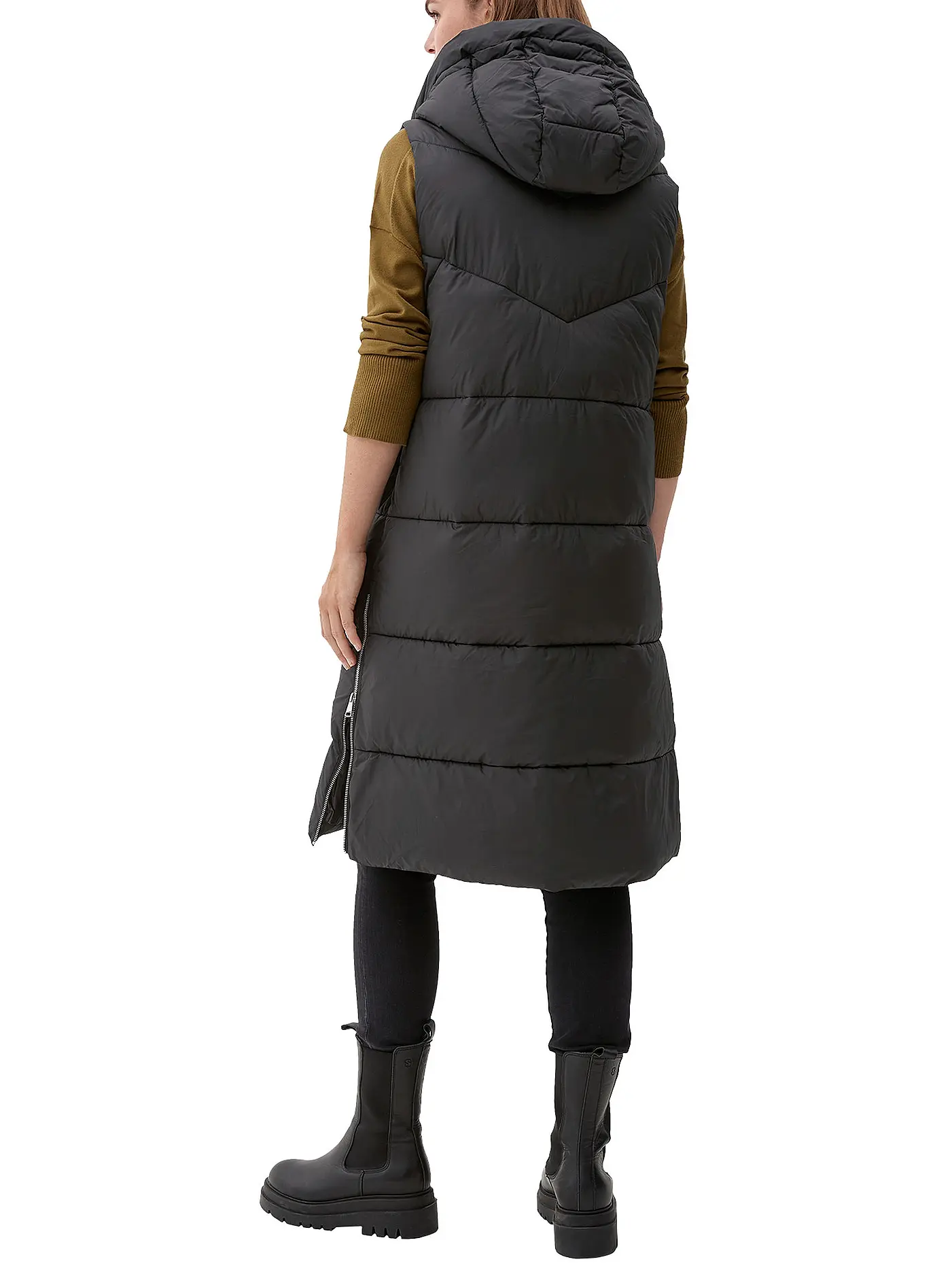 S.OLIVER | Steppgilet | schwarz
