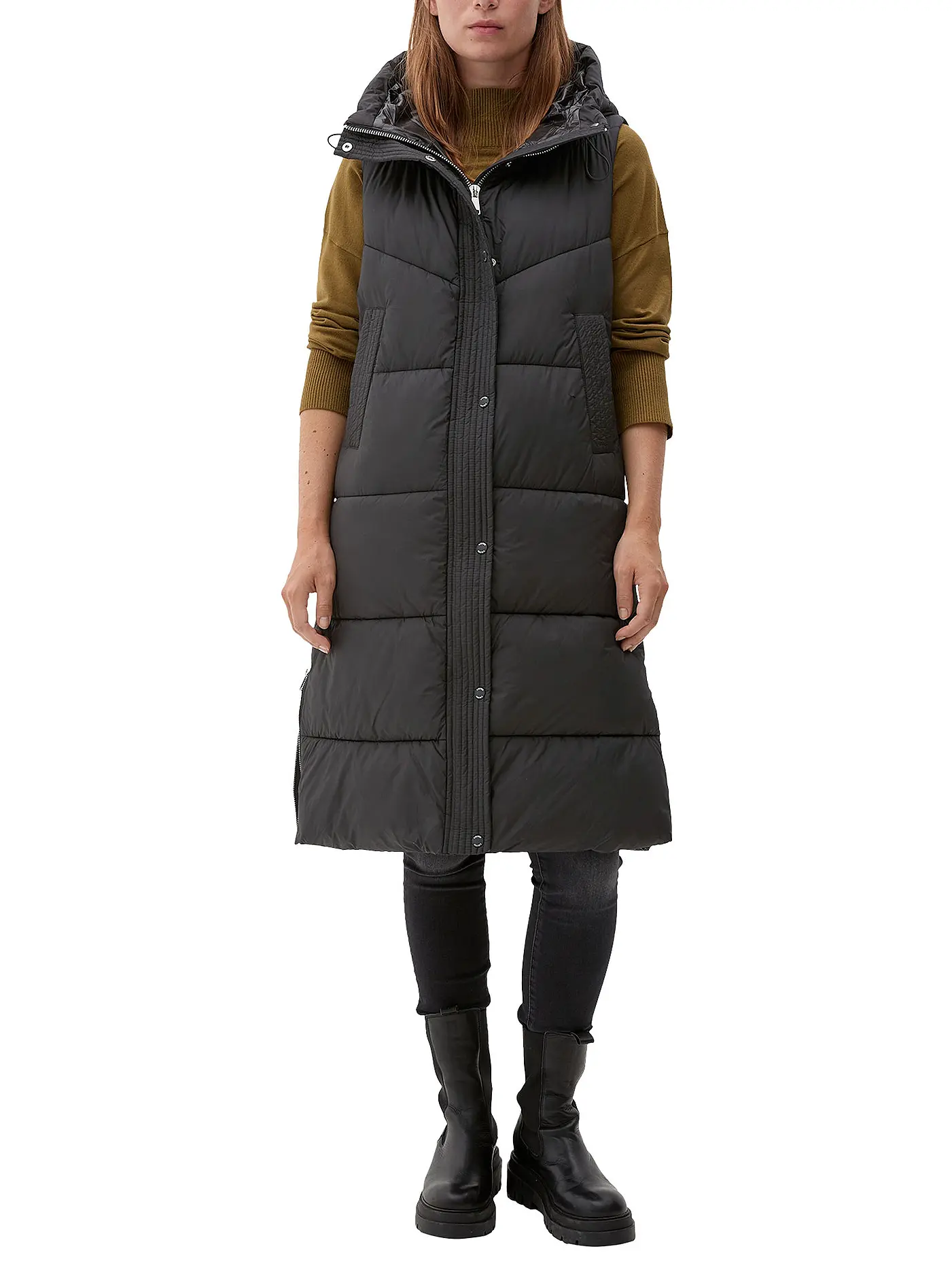 S.OLIVER | Steppgilet | schwarz