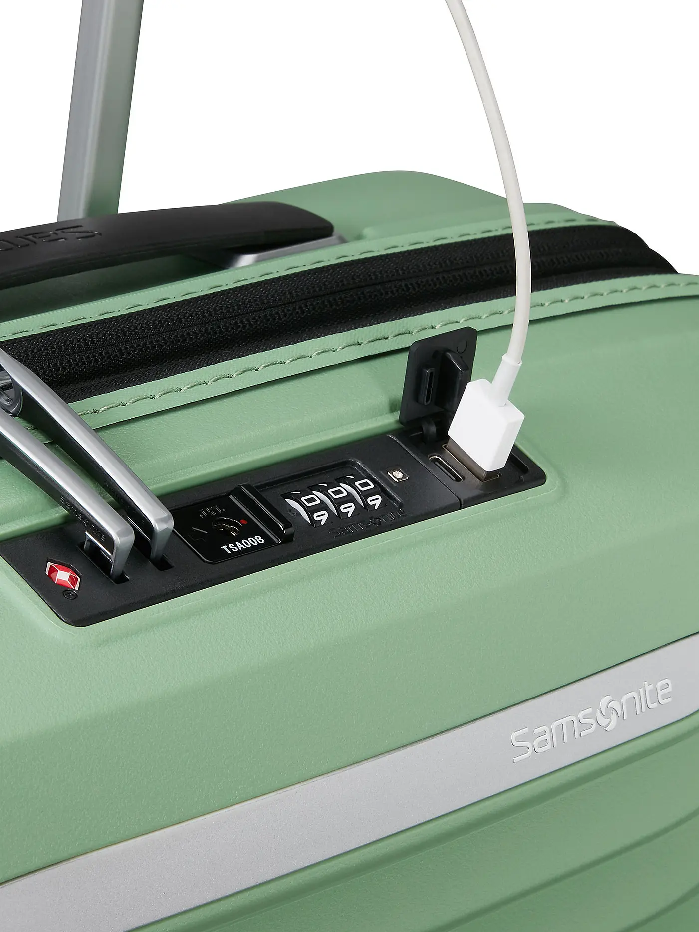 SAMSONITE | Trolley  UPSCAPE SPINNER 55cm erweiterbar stone green  | grün