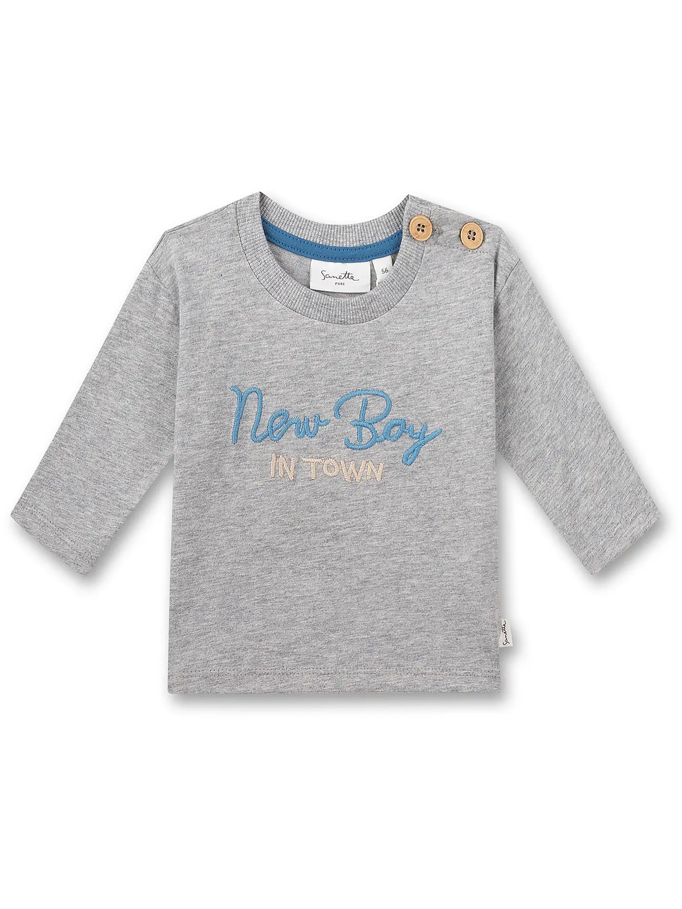 SANETTA | Baby Langarmshirt | hellgrau