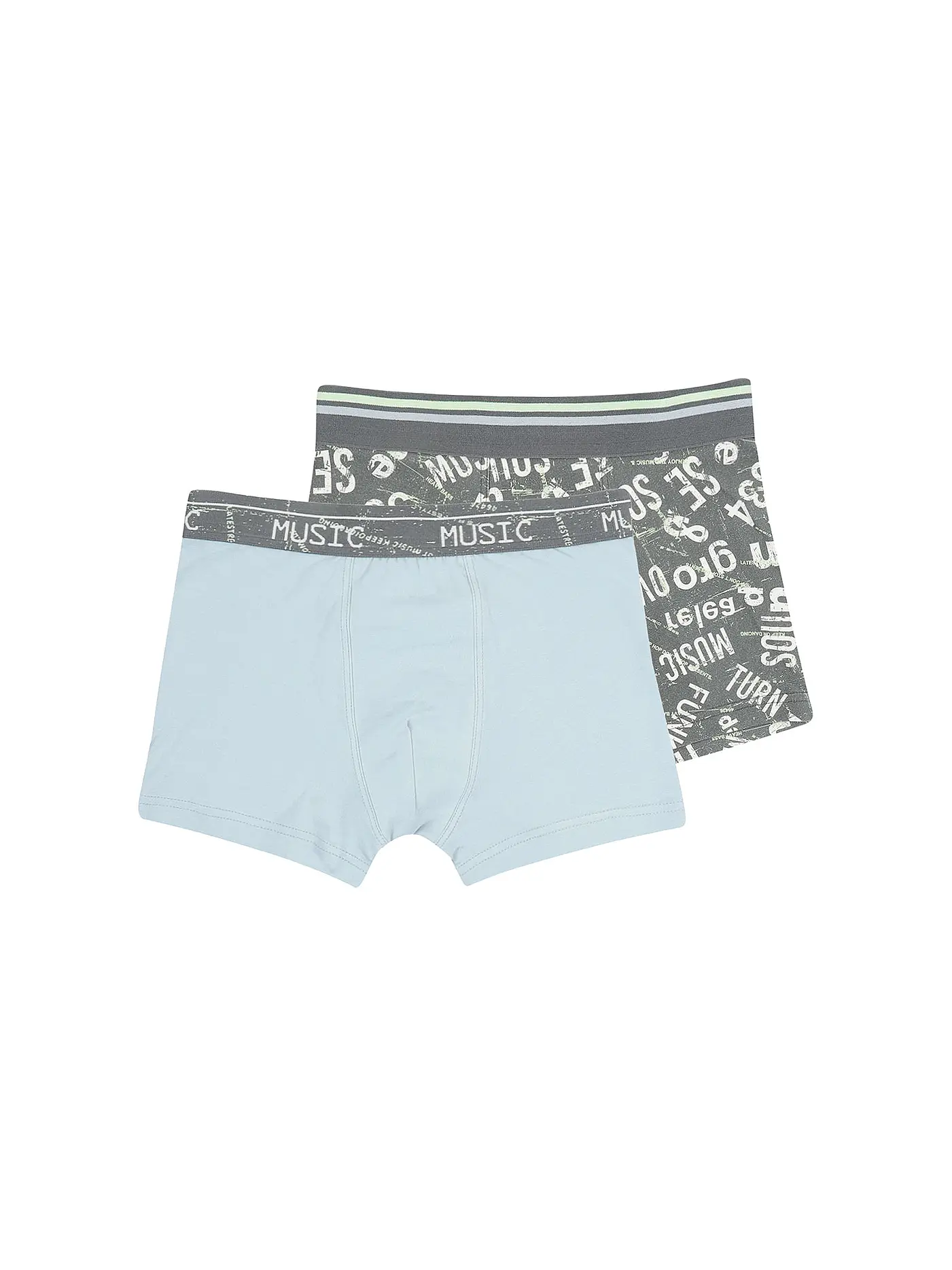 SANETTA | Jungen Pants 2er Pkg. WORDING | grau