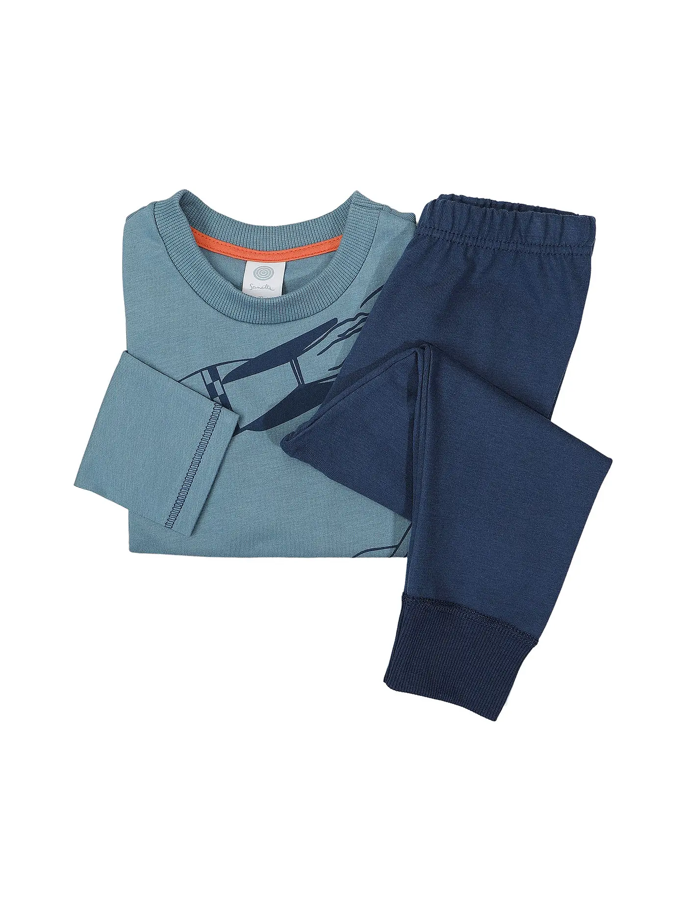 SANETTA | Jungen Pyjama "Raketen" | blau