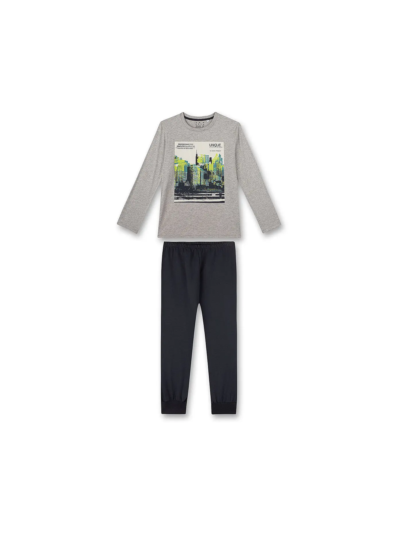 SANETTA | Jungen Pyjama  | hellgrau