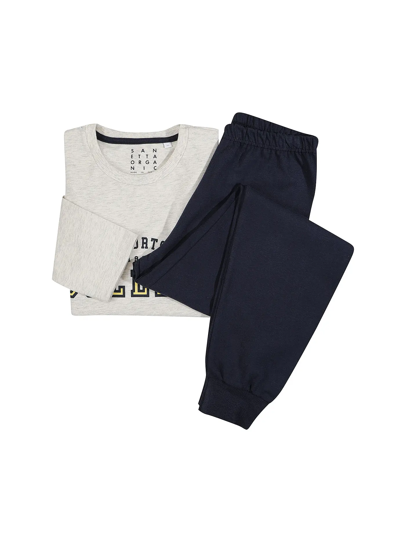 SANETTA | Jungen Pyjama | hellgrau
