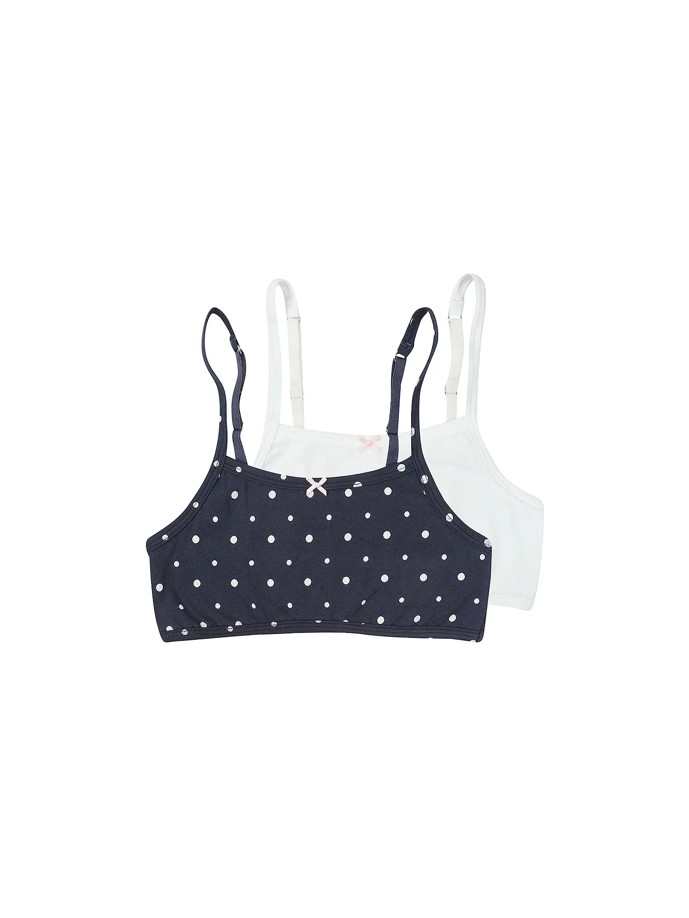 SANETTA | Mädchen Bustier 2er Pkg Tupfen/uni | dunkelblau