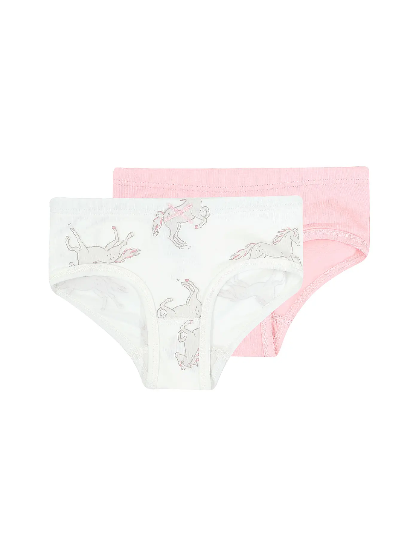 SANETTA | Mädchen Slip 2-er Pkg. Pferde  | weiss