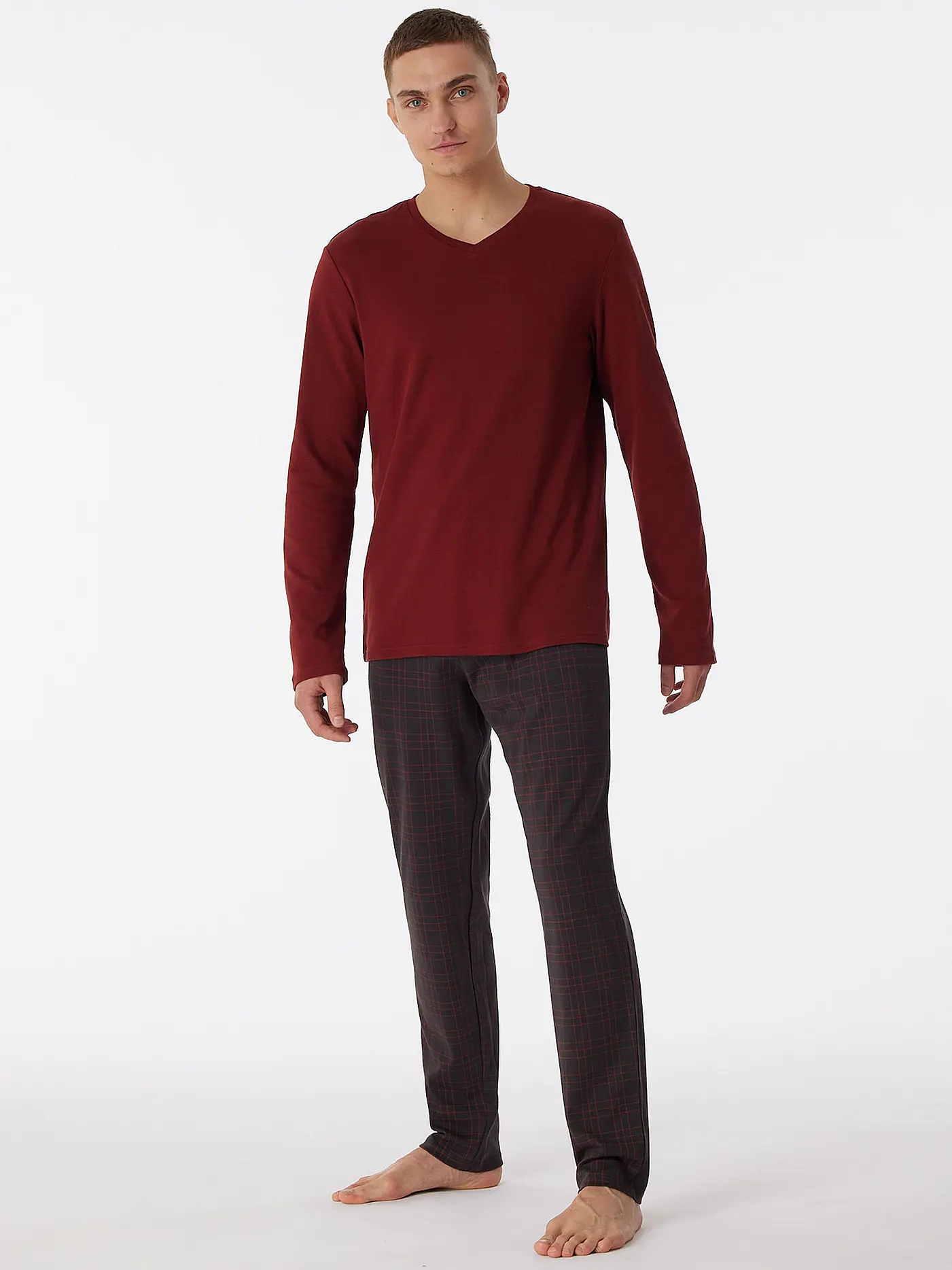 SCHIESSER | Pyjama  | dunkelrot