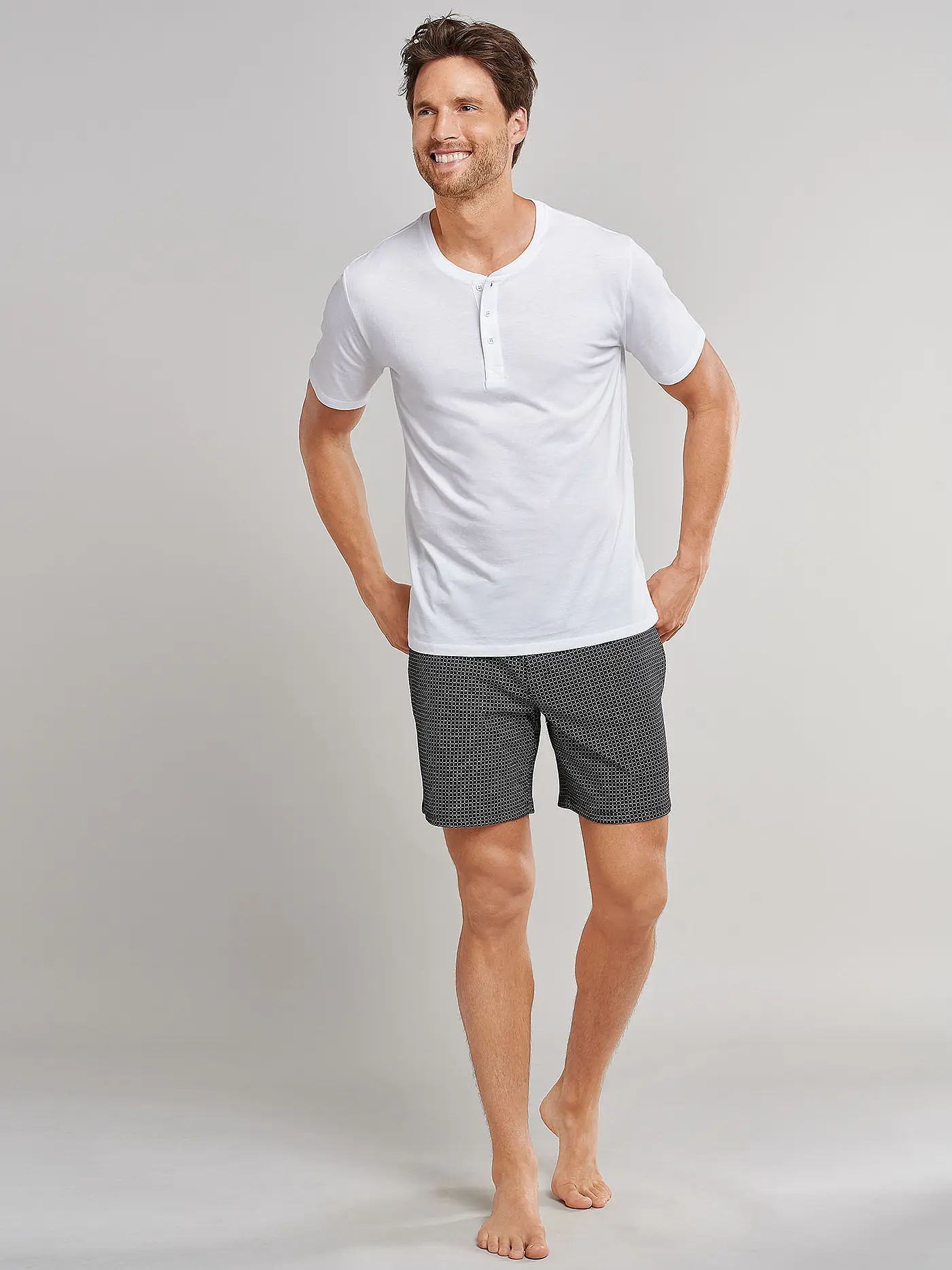 SCHIESSER | Pyjama T-Shirt  | weiss