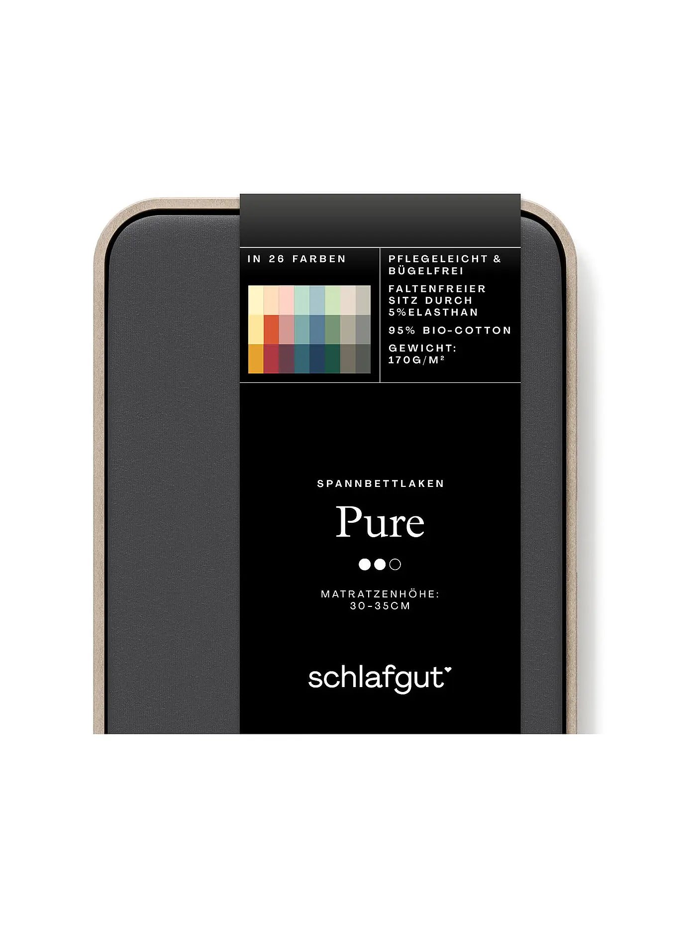 SCHLAFGUT | Jersey Spannleintuch PURE 90x200cm Grey Light S  | grau