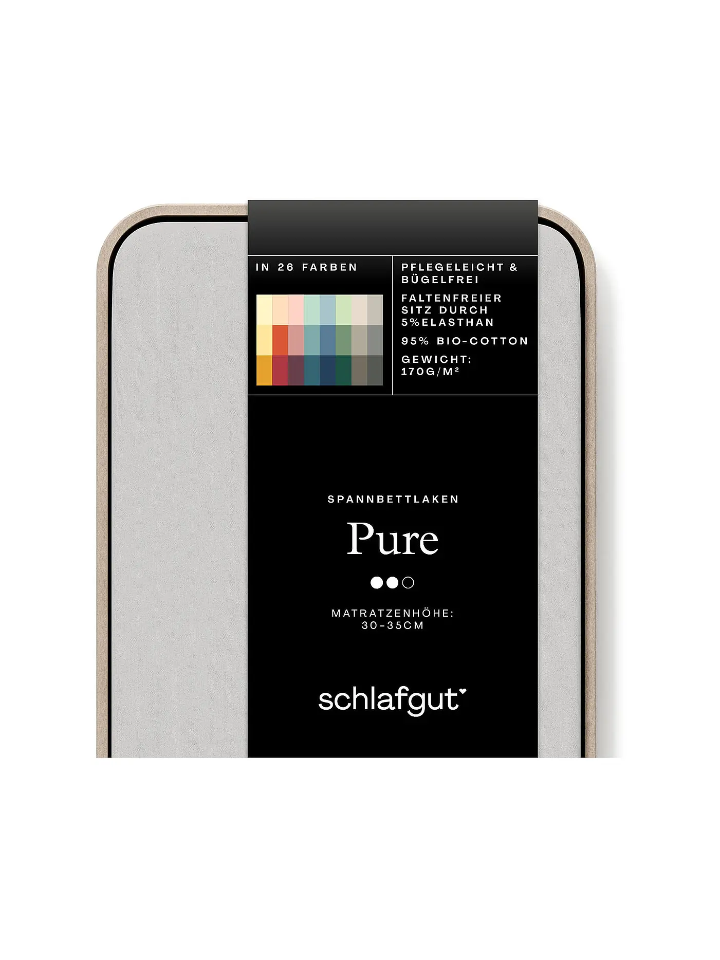 SCHLAFGUT | Jersey Spannleintuch PURE 90x200cm Grey Light S  | hellgrau