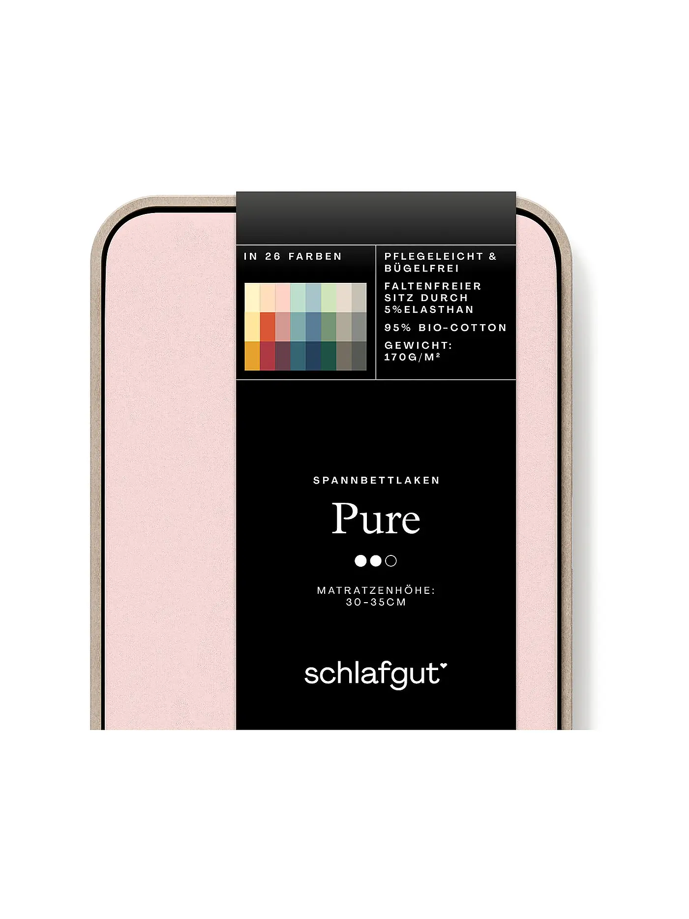SCHLAFGUT | Jersey Spannleintuch PURE 90x200cm Grey Light S  | rosa