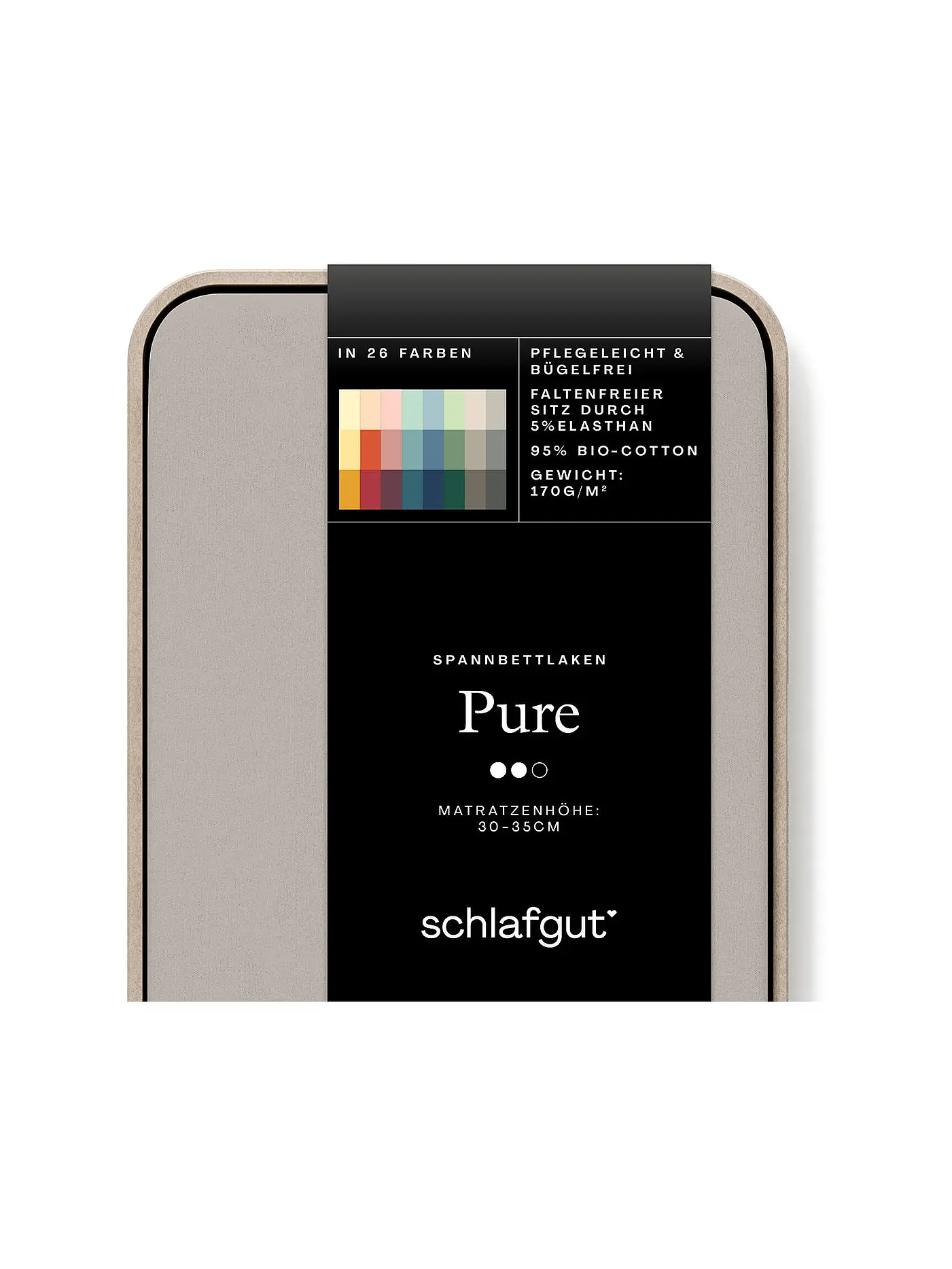 SCHLAFGUT | Jersey Spannleintuch PURE 90x200cm Grey Light S  | beige