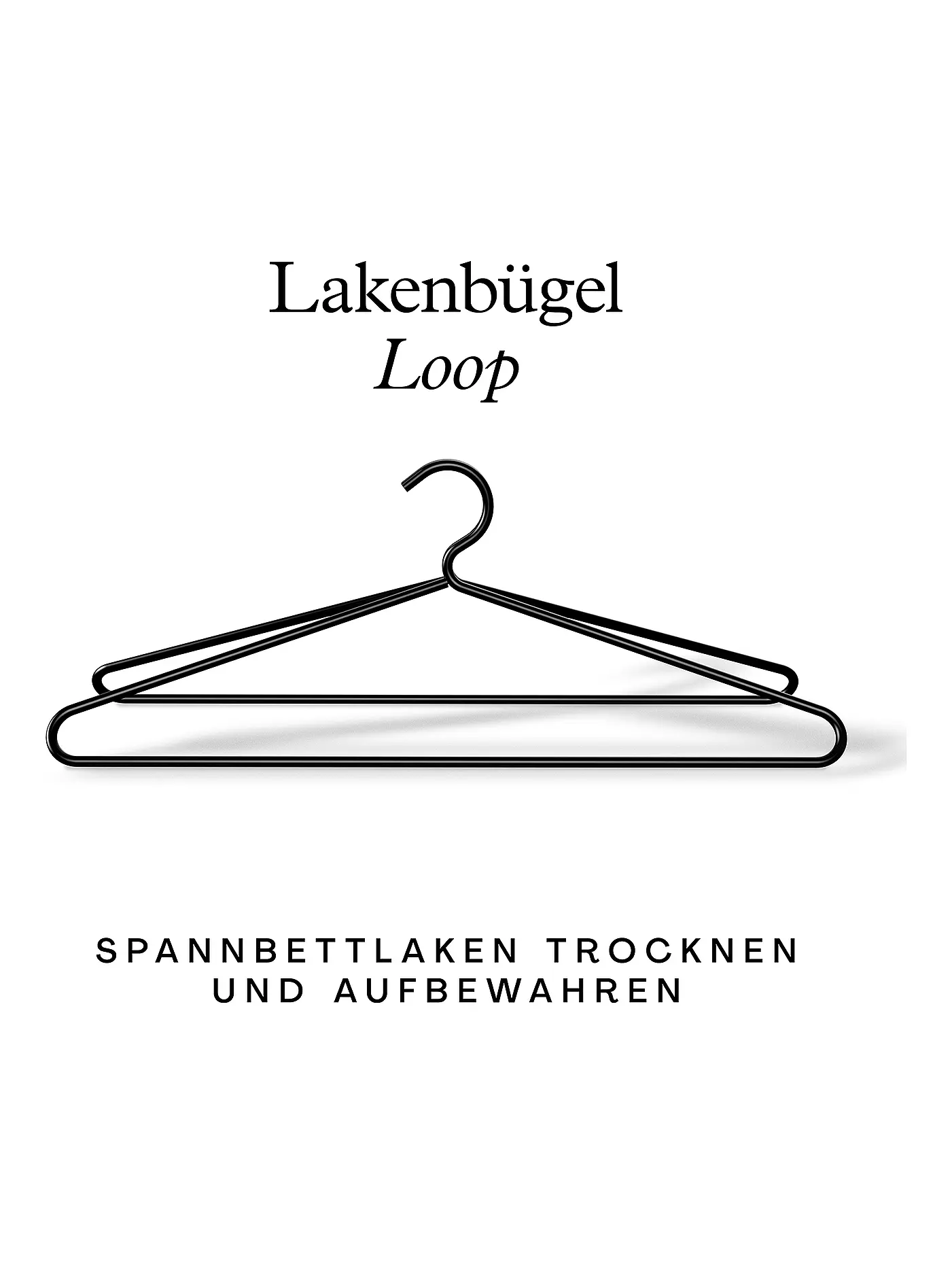 SCHLAFGUT | Lakenbügel LOOP 45,5cm Schwarz | schwarz