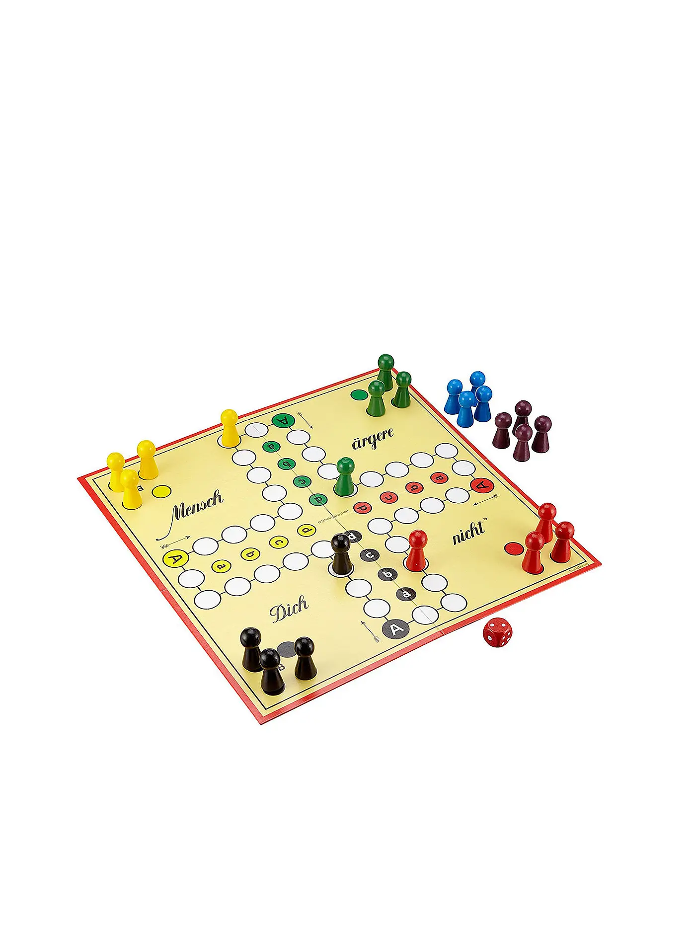SCHMIDT-SPIELE | Brettspiel - Mensch ärgere dich nicht (große Figuren) | keine Farbe
