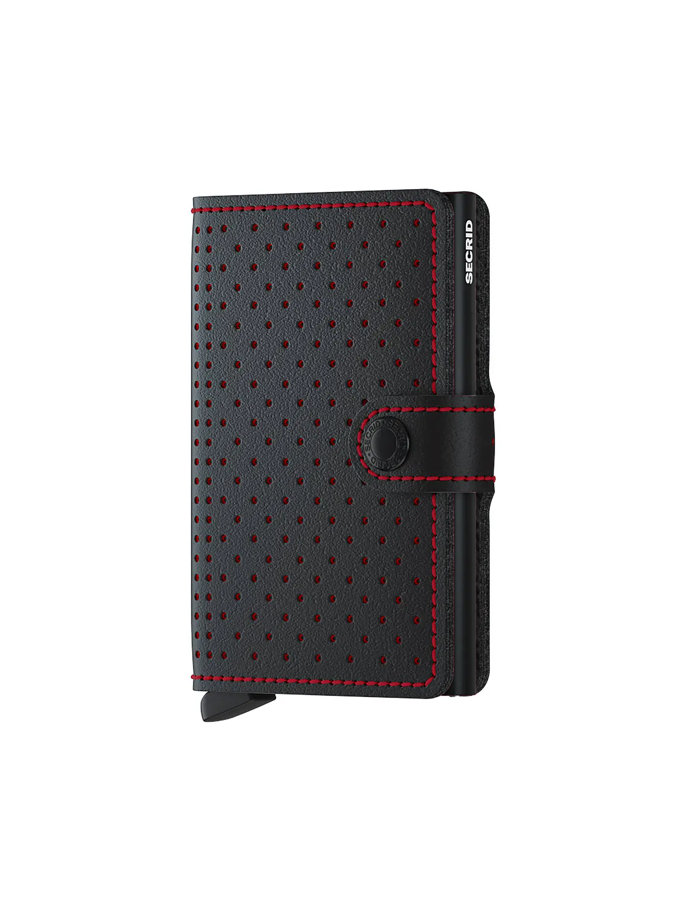 SECRID | Geldbörse - Miniwallet Perforated Mini Black Red | schwarz