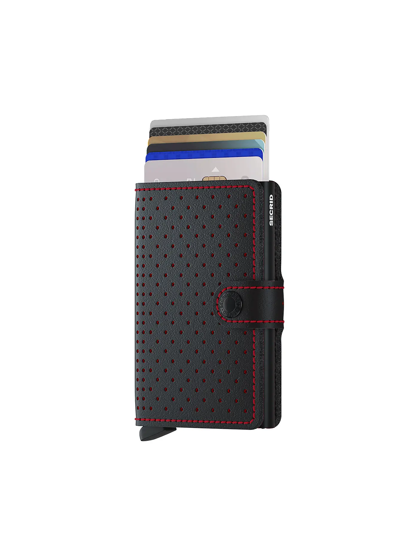 SECRID | Geldbörse - Miniwallet Perforated Mini Black Red | schwarz