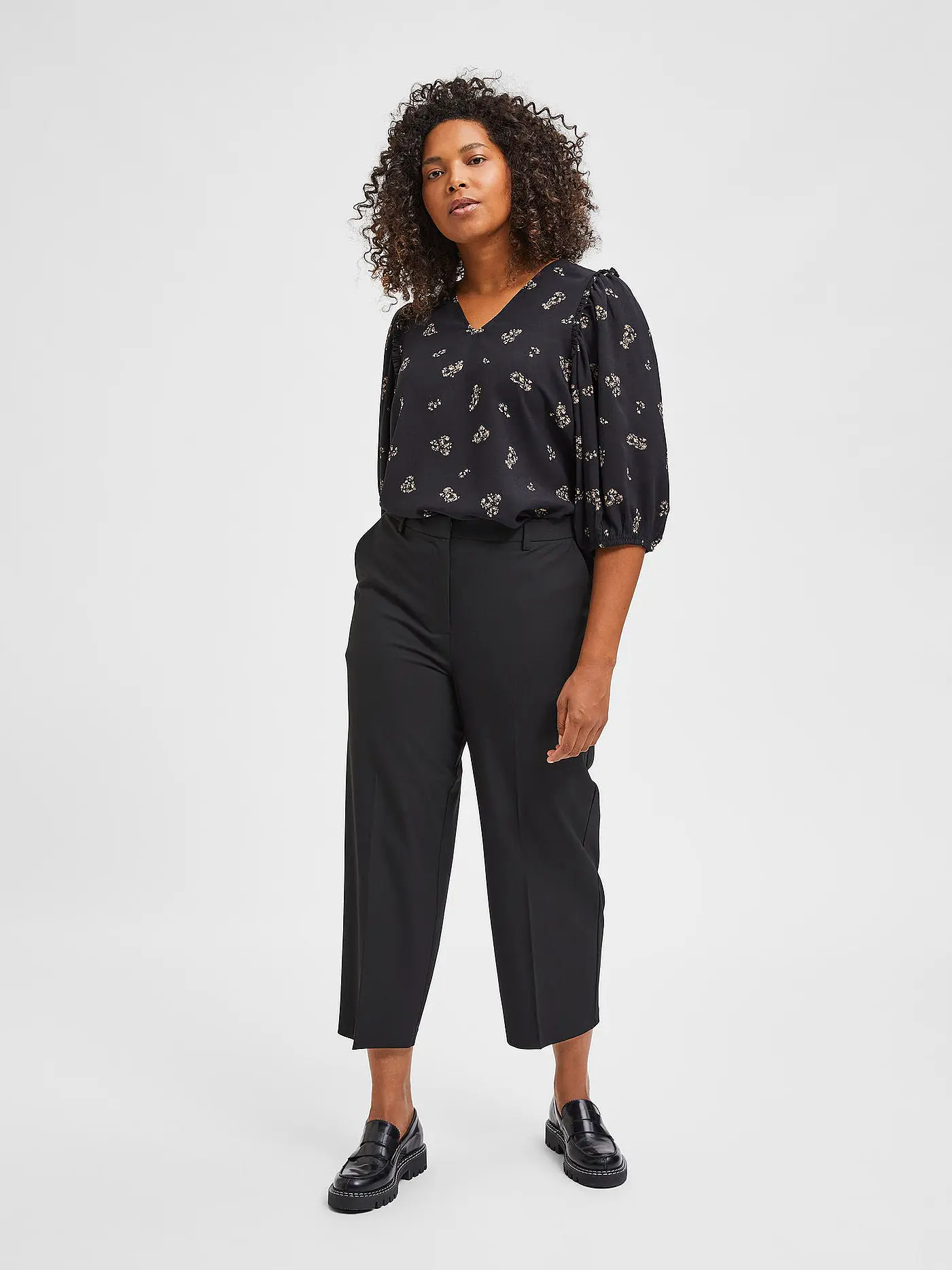 SELECTED CURVE | Culotte | schwarz