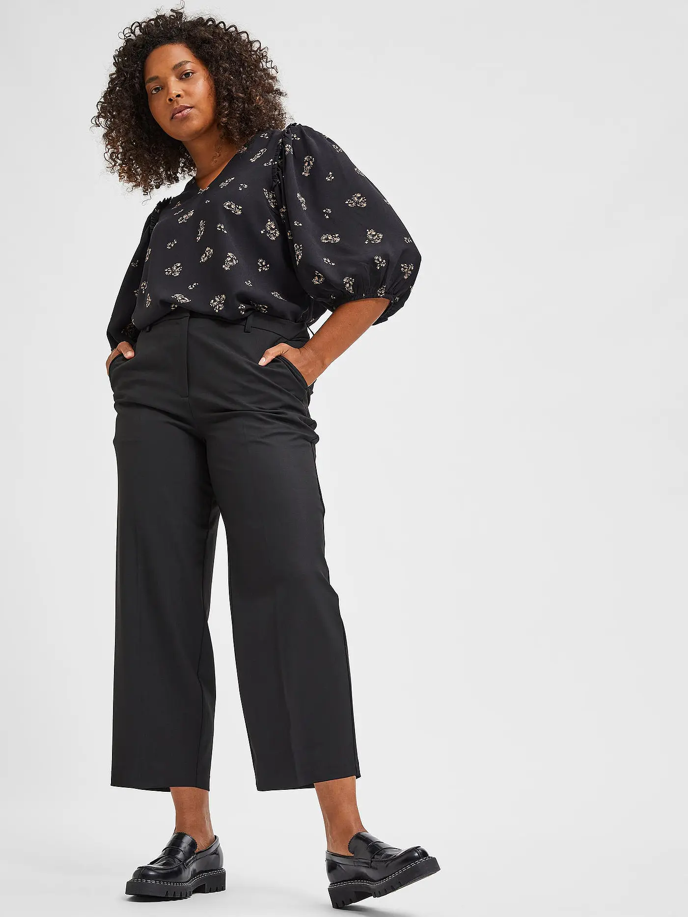 SELECTED CURVE | Culotte | schwarz