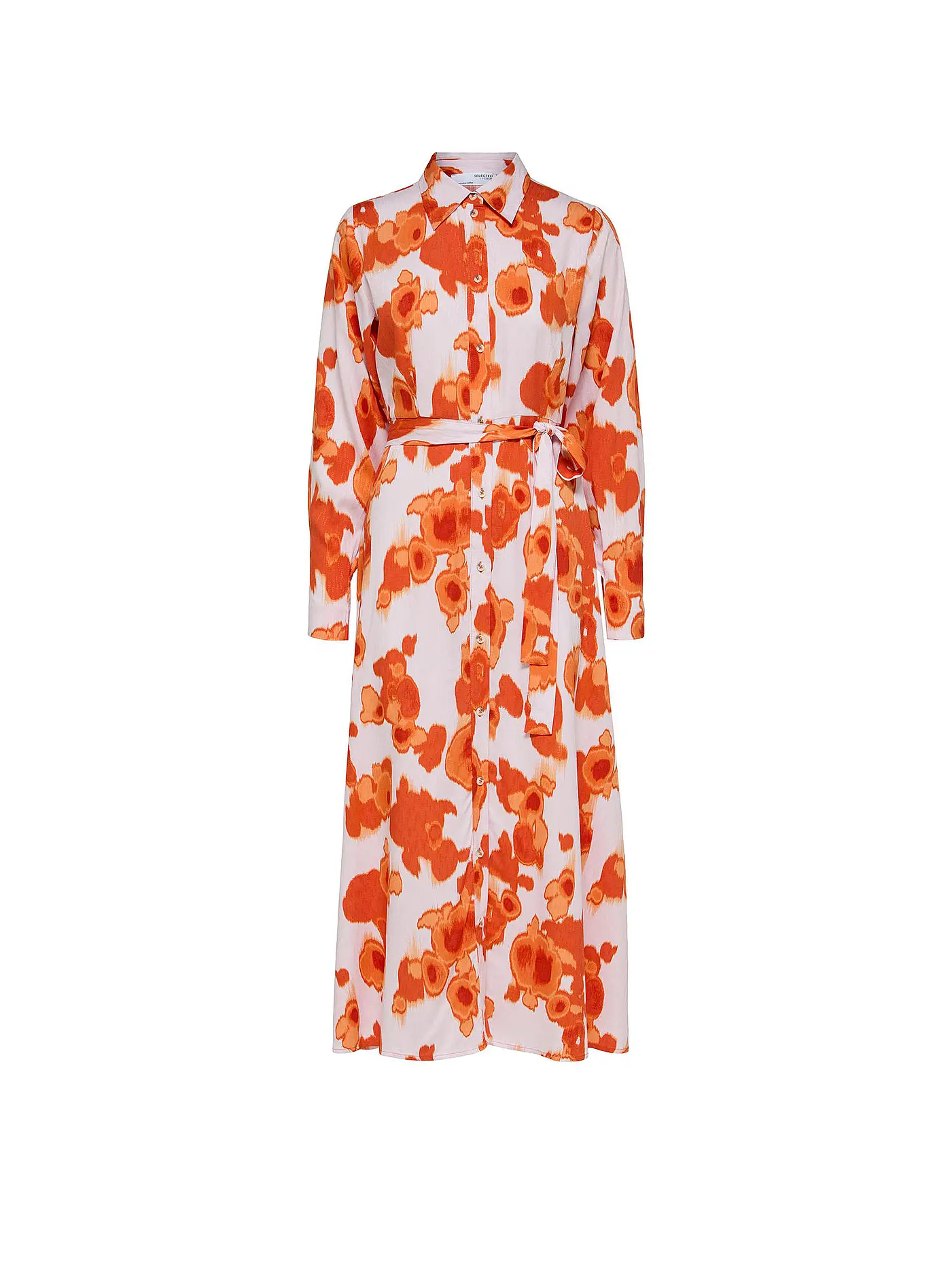 SELECTED FEMME | Hemdblusenkleid SLFNICOLETTE  | orange