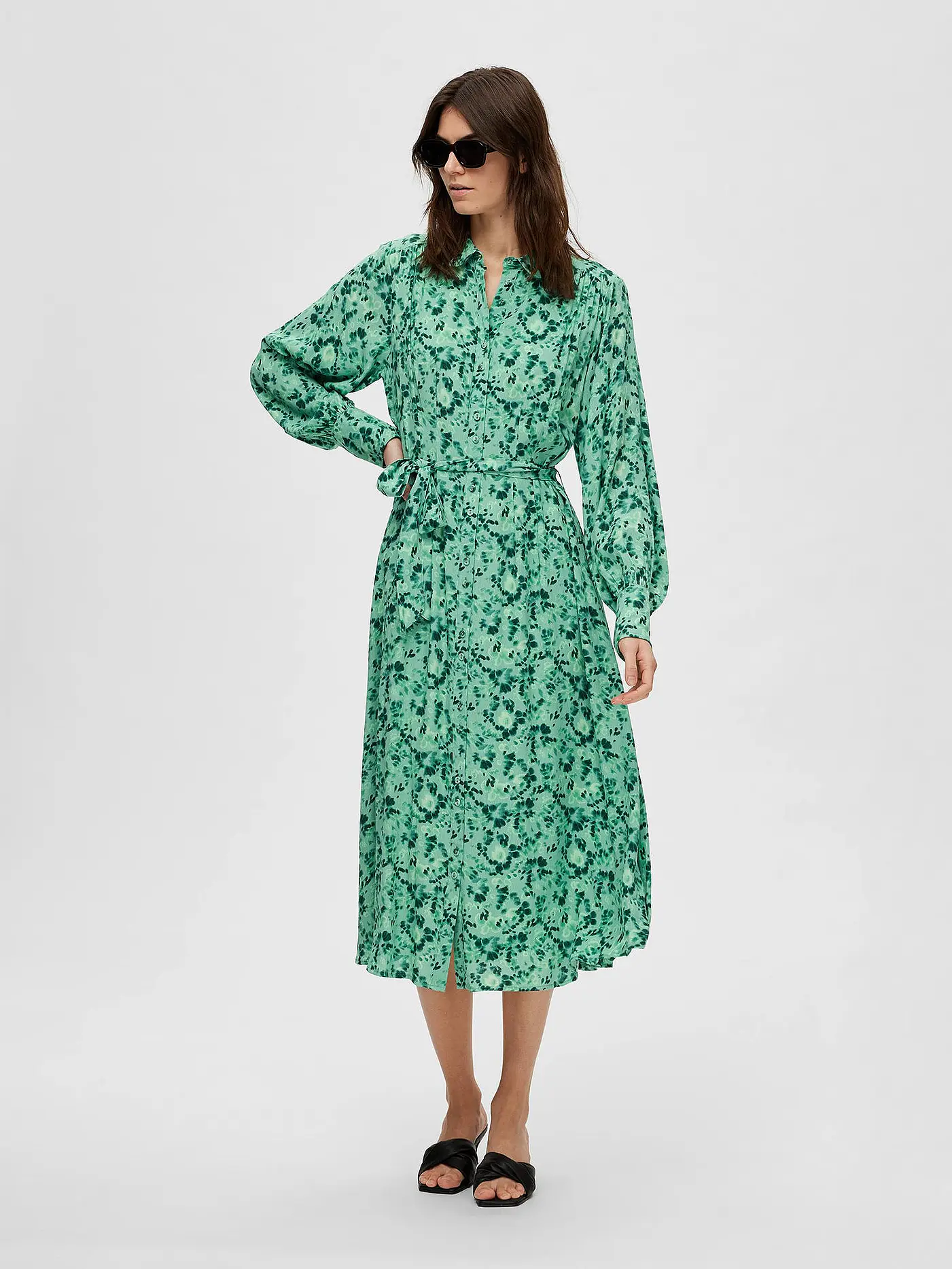 SELECTED FEMME | Hemdblusenkleid SLFWALDA  | hellgrün