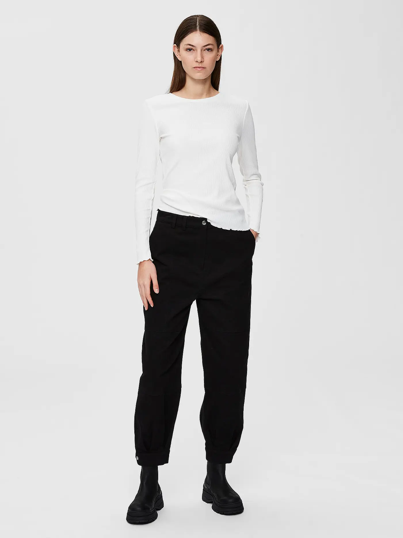 SELECTED FEMME | Langarmshirt SLFANNA  | weiss