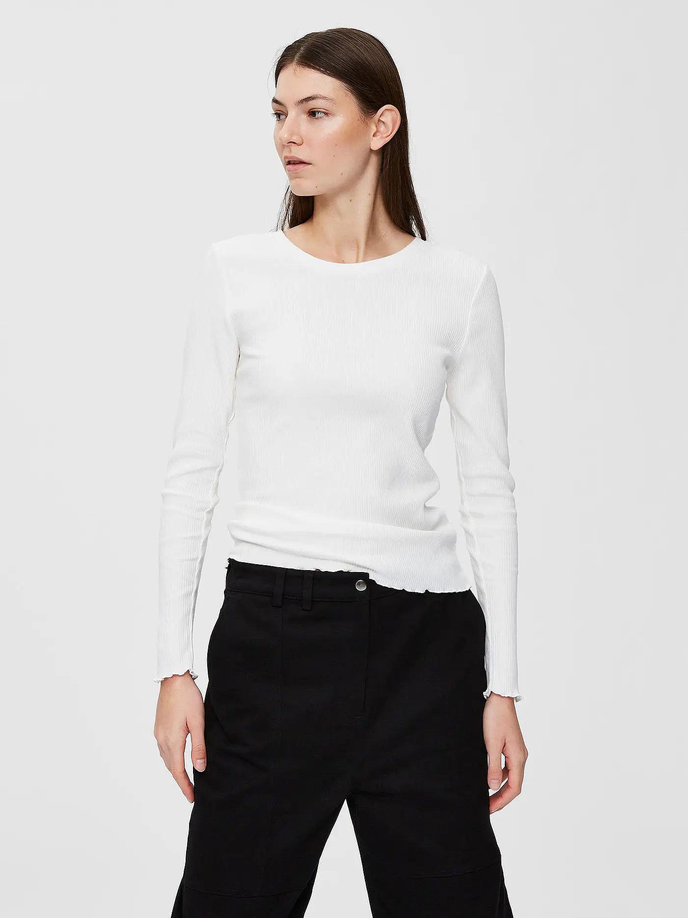 SELECTED FEMME | Langarmshirt SLFANNA  | weiss