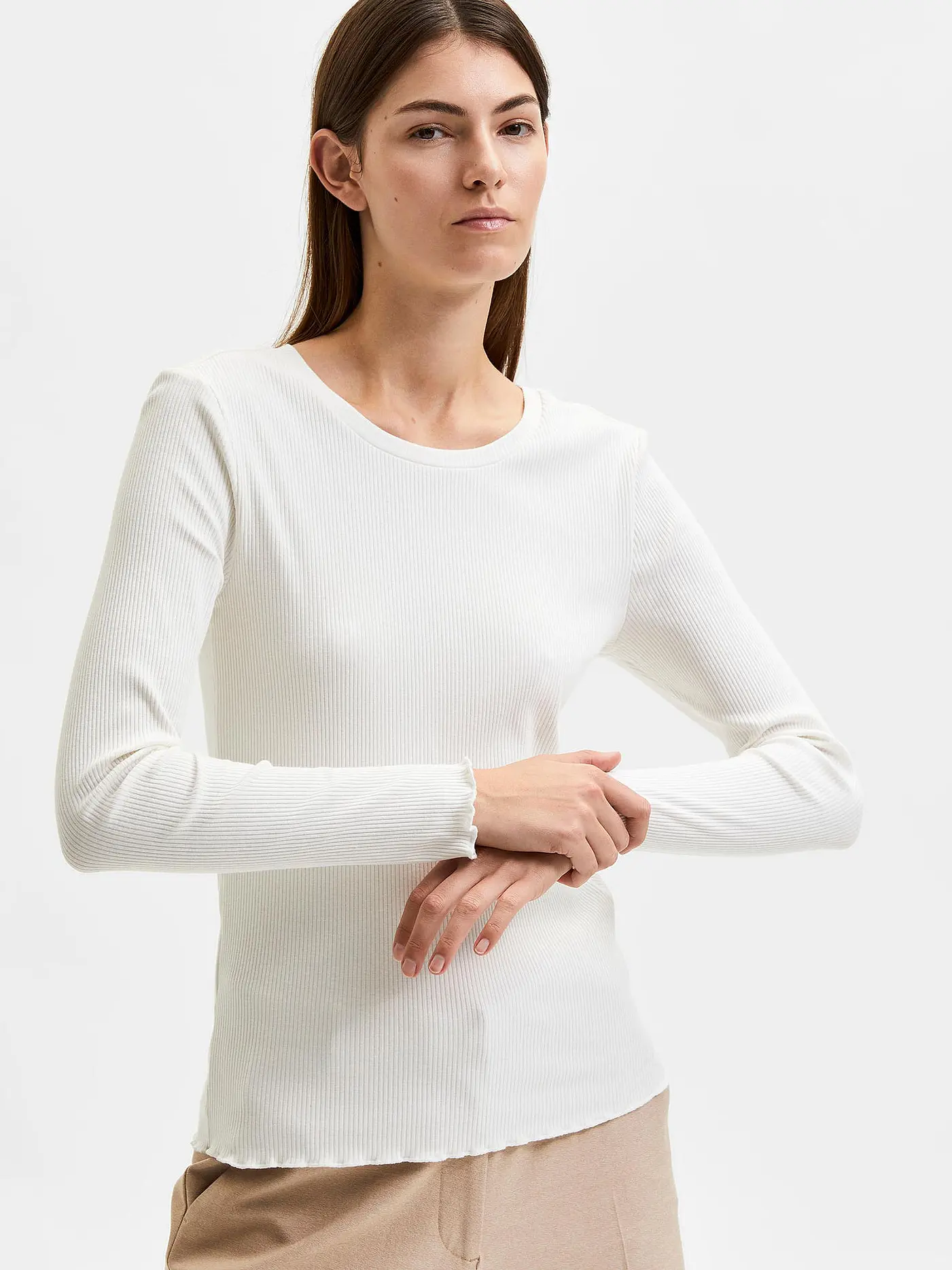 SELECTED FEMME | Langarmshirt SLFANNA  | weiss
