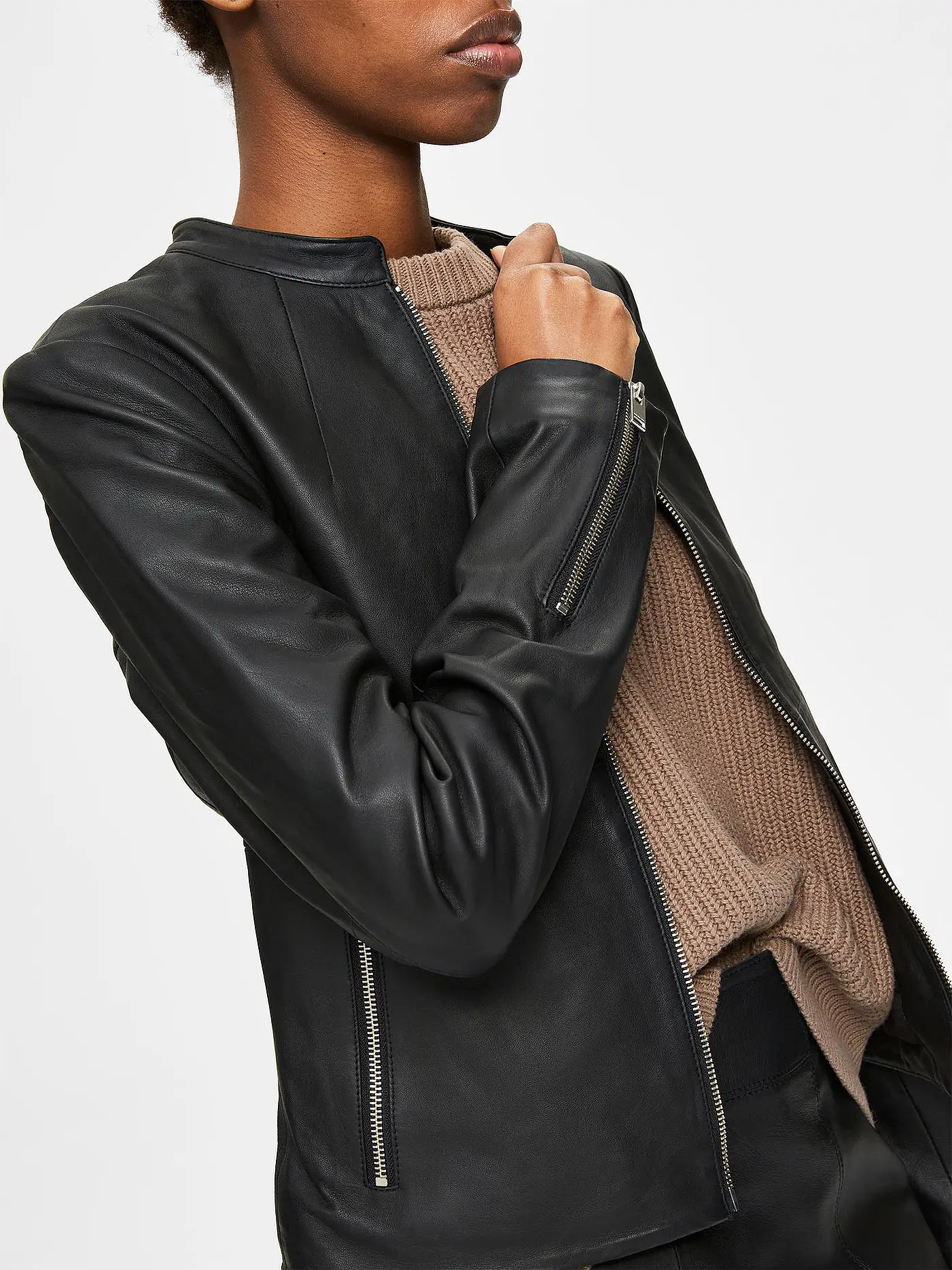 SELECTED FEMME | Lederjacke " SLFIBI " | schwarz