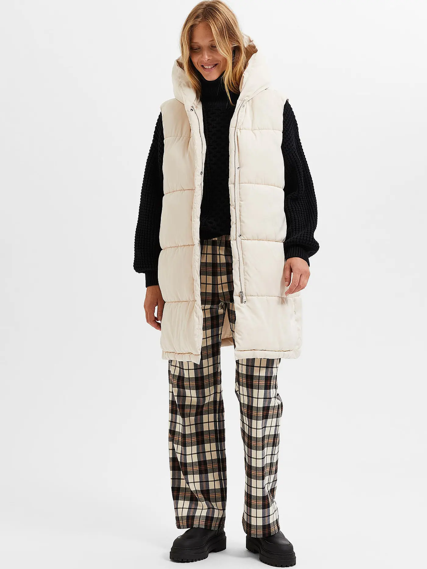 SELECTED FEMME | Steppgilet SLFELLA  | creme
