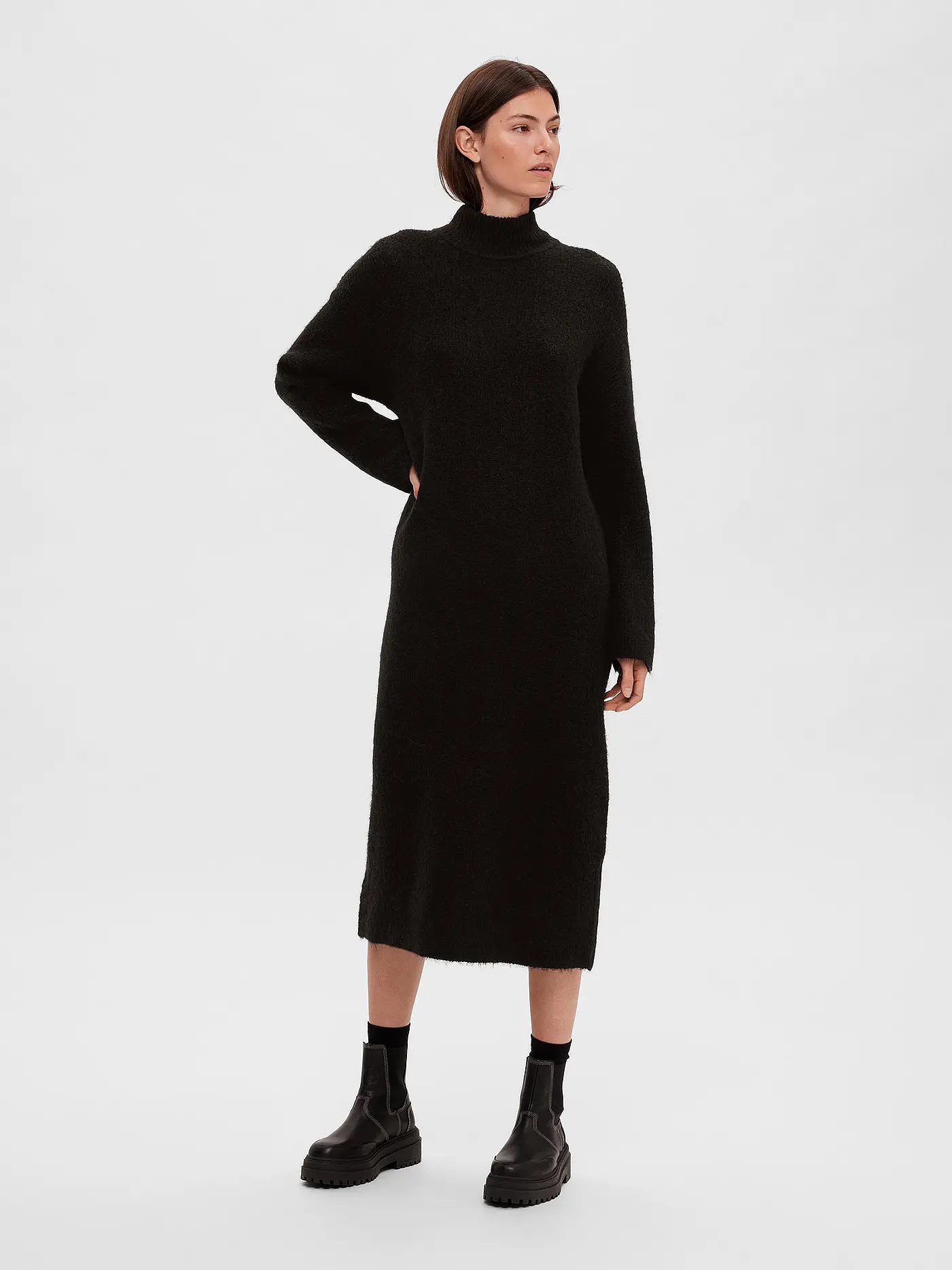 SELECTED FEMME | Strickkleid SLFMALINE | schwarz