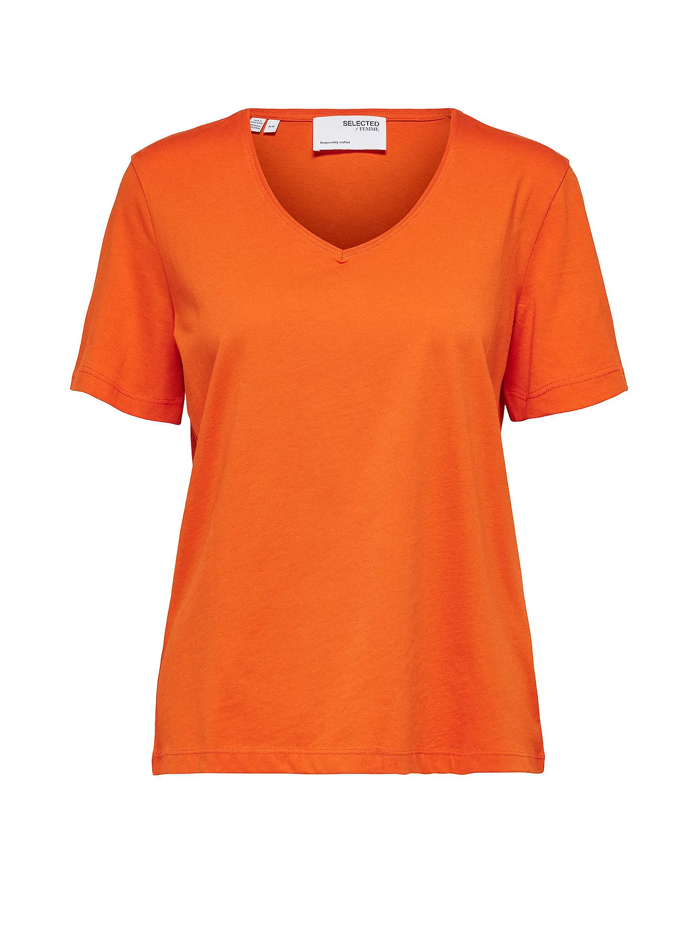 SELECTED FEMME | T-Shirt  SLFESSENTIAL | orange