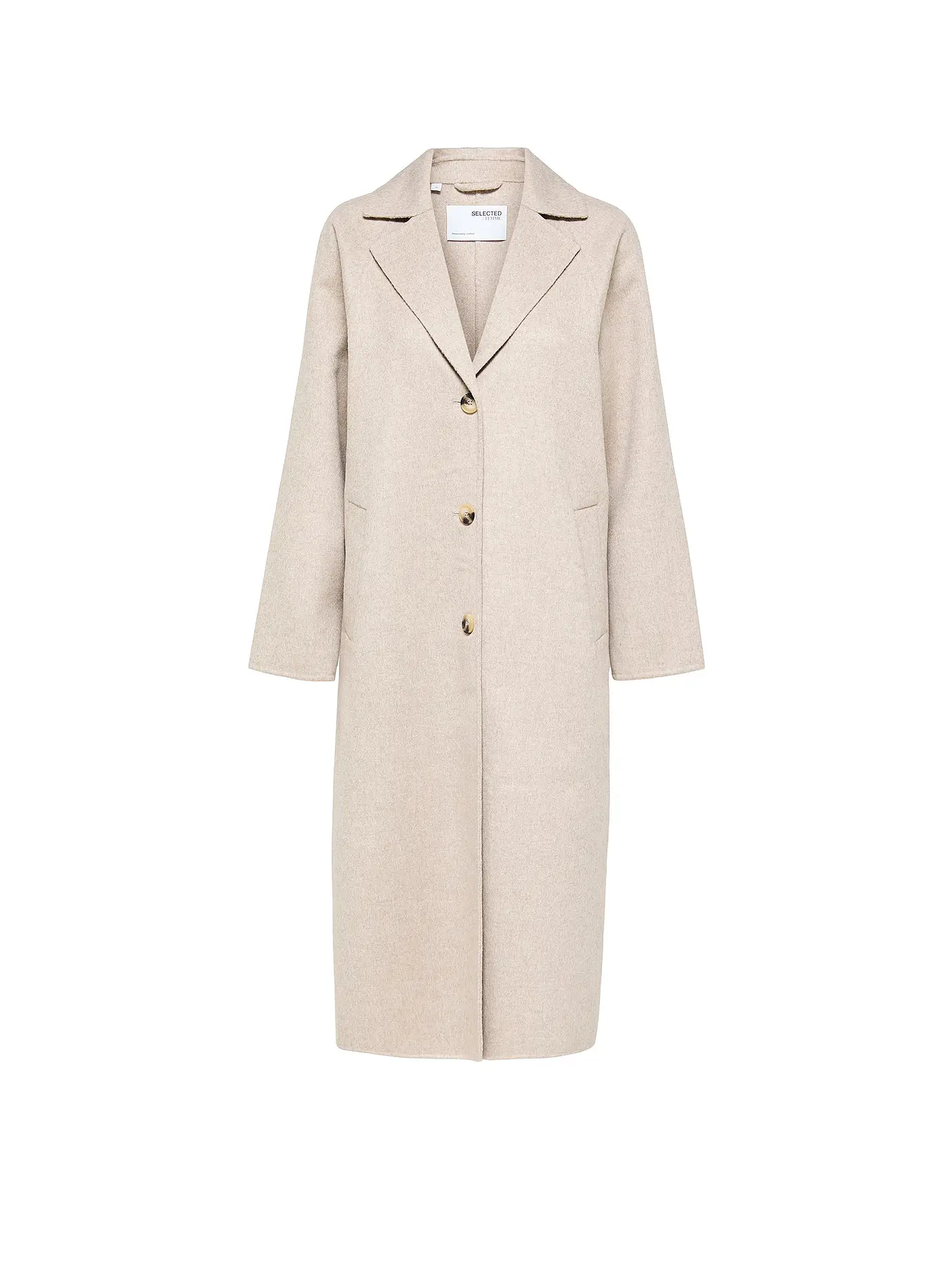 SELECTED FEMME | Wollmantel SLFNEW TAMA  | creme