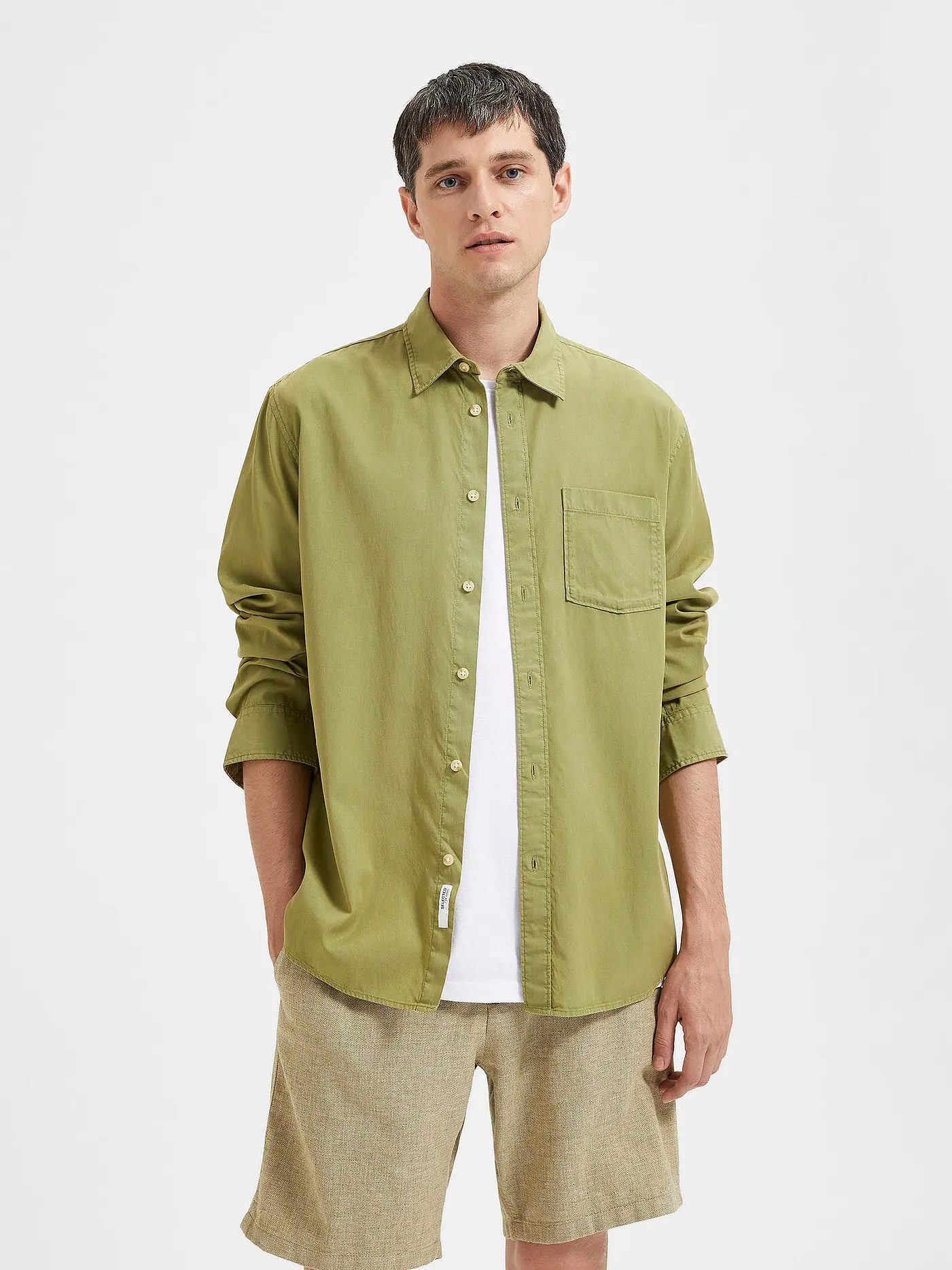 SELECTED | Hemd Slim Fit SLHREGPASTEL | grün