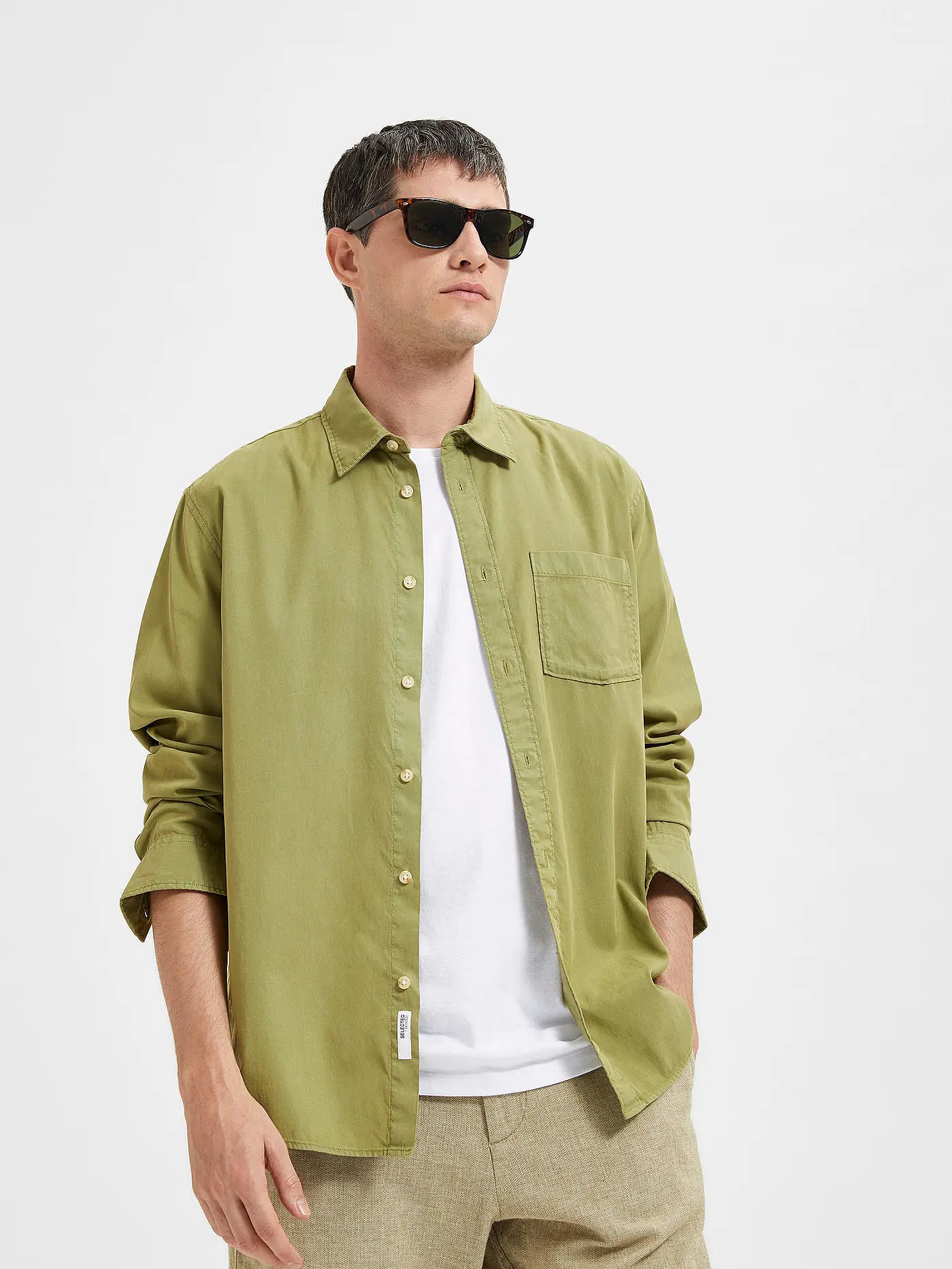 SELECTED | Hemd Slim Fit SLHREGPASTEL | grün