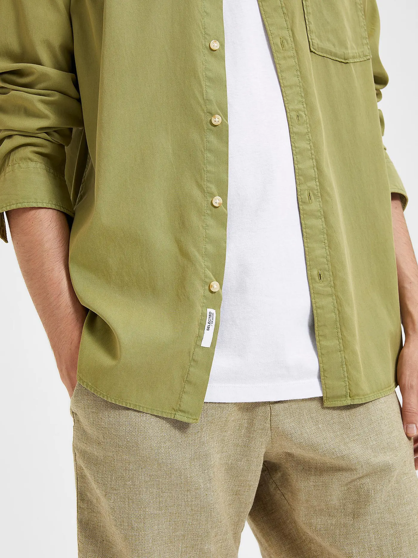 SELECTED | Hemd Slim Fit SLHREGPASTEL | grün