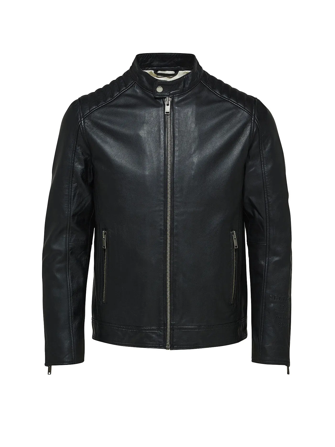 SELECTED | Lederjaccke " SLHICONIC  " | schwarz