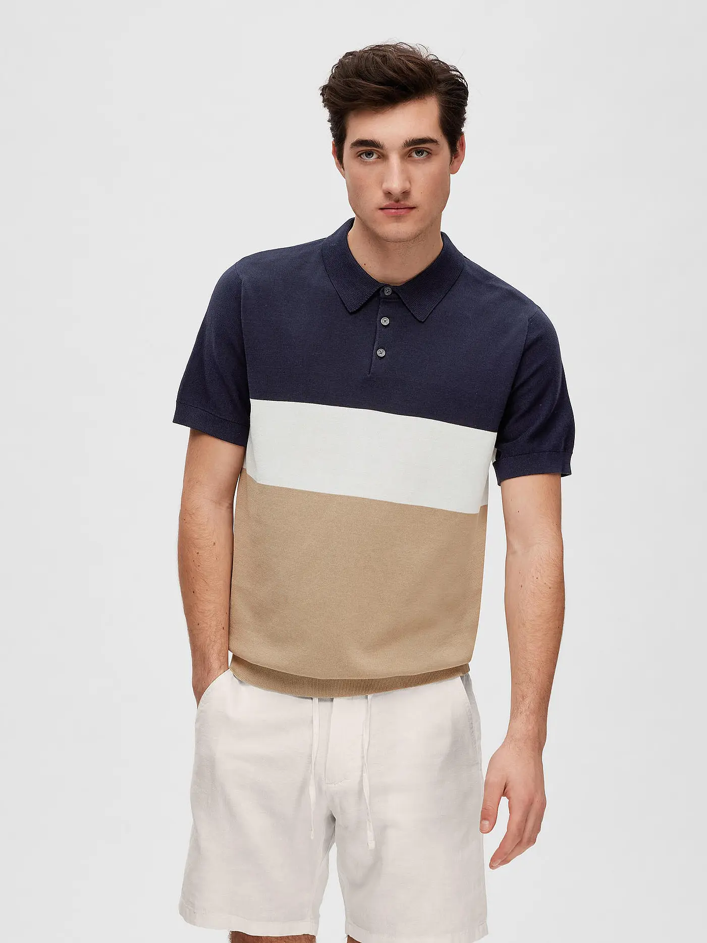 SELECTED | Strickpolo SLHMATTIS | beige