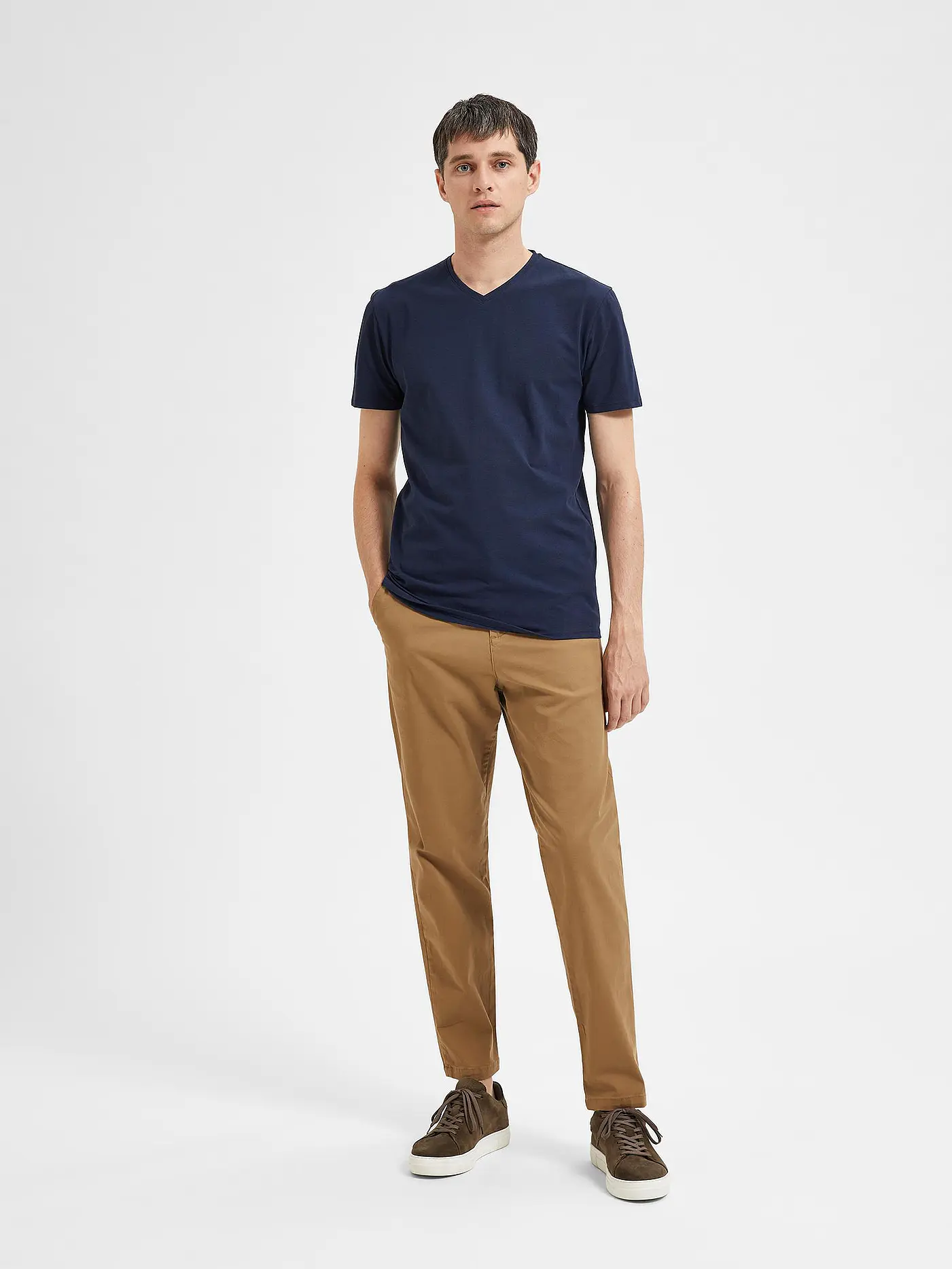 SELECTED | T-Shirt SLHAEL  | blau