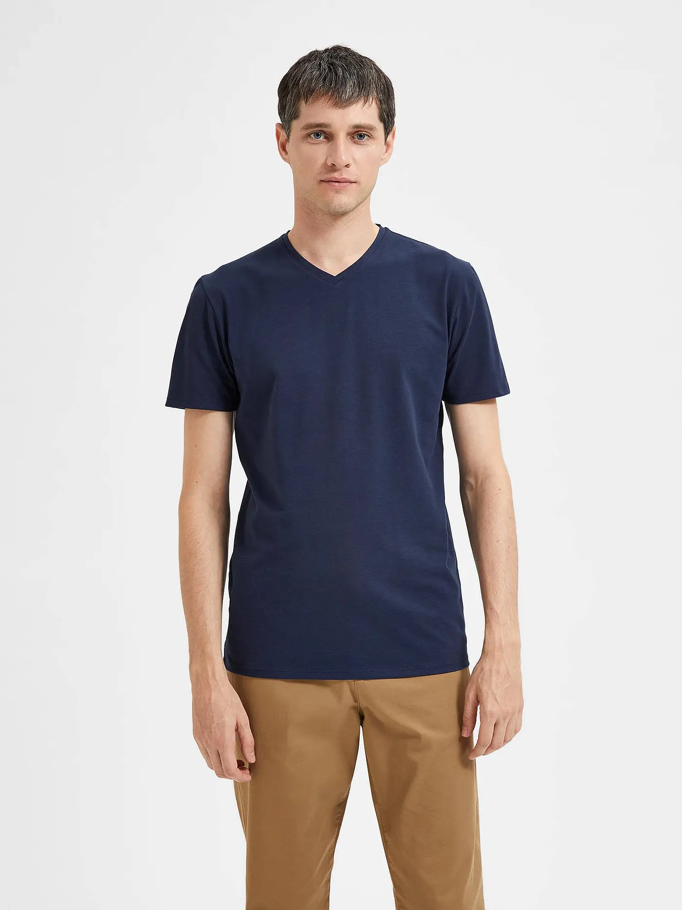 SELECTED | T-Shirt SLHAEL  | blau