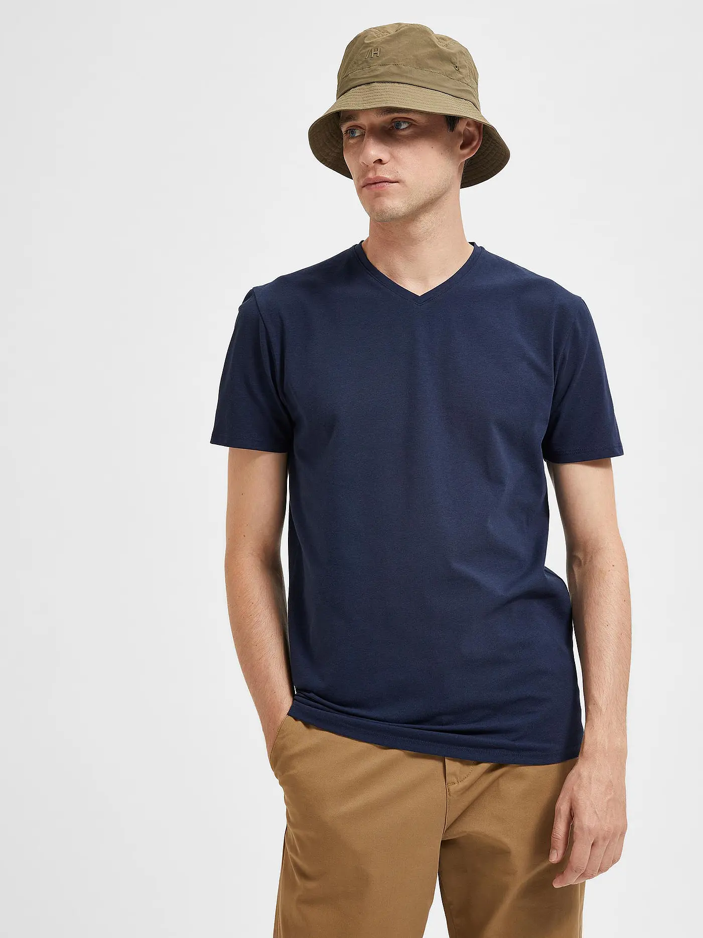 SELECTED | T-Shirt SLHAEL  | blau