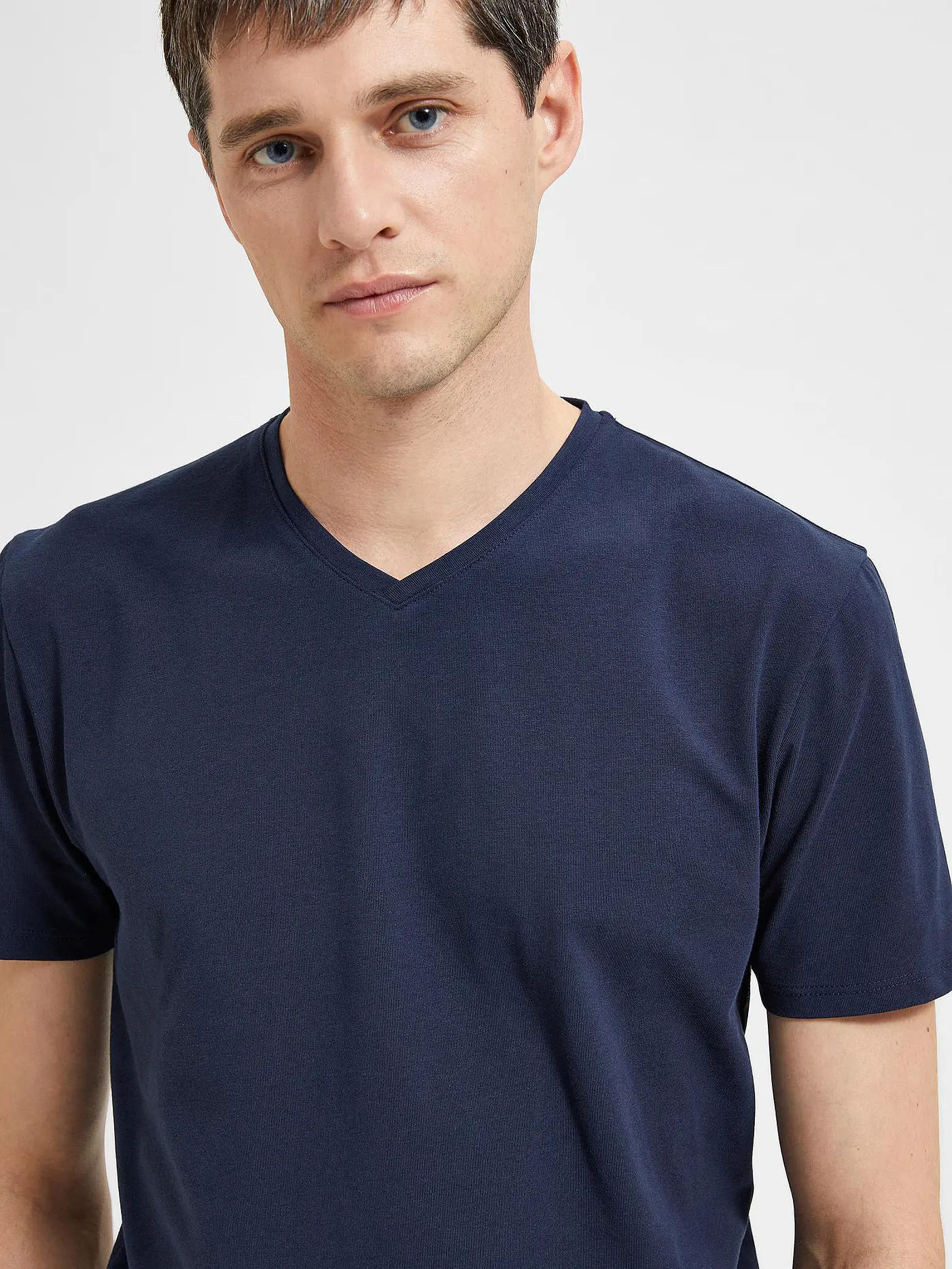 SELECTED | T-Shirt SLHAEL  | blau