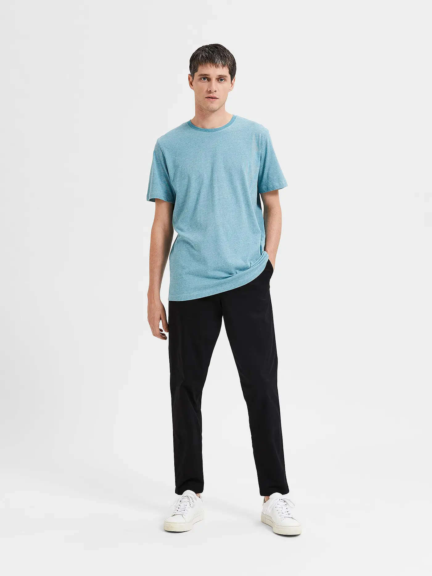 SELECTED | T-Shirt SLHASPEN  | türkis