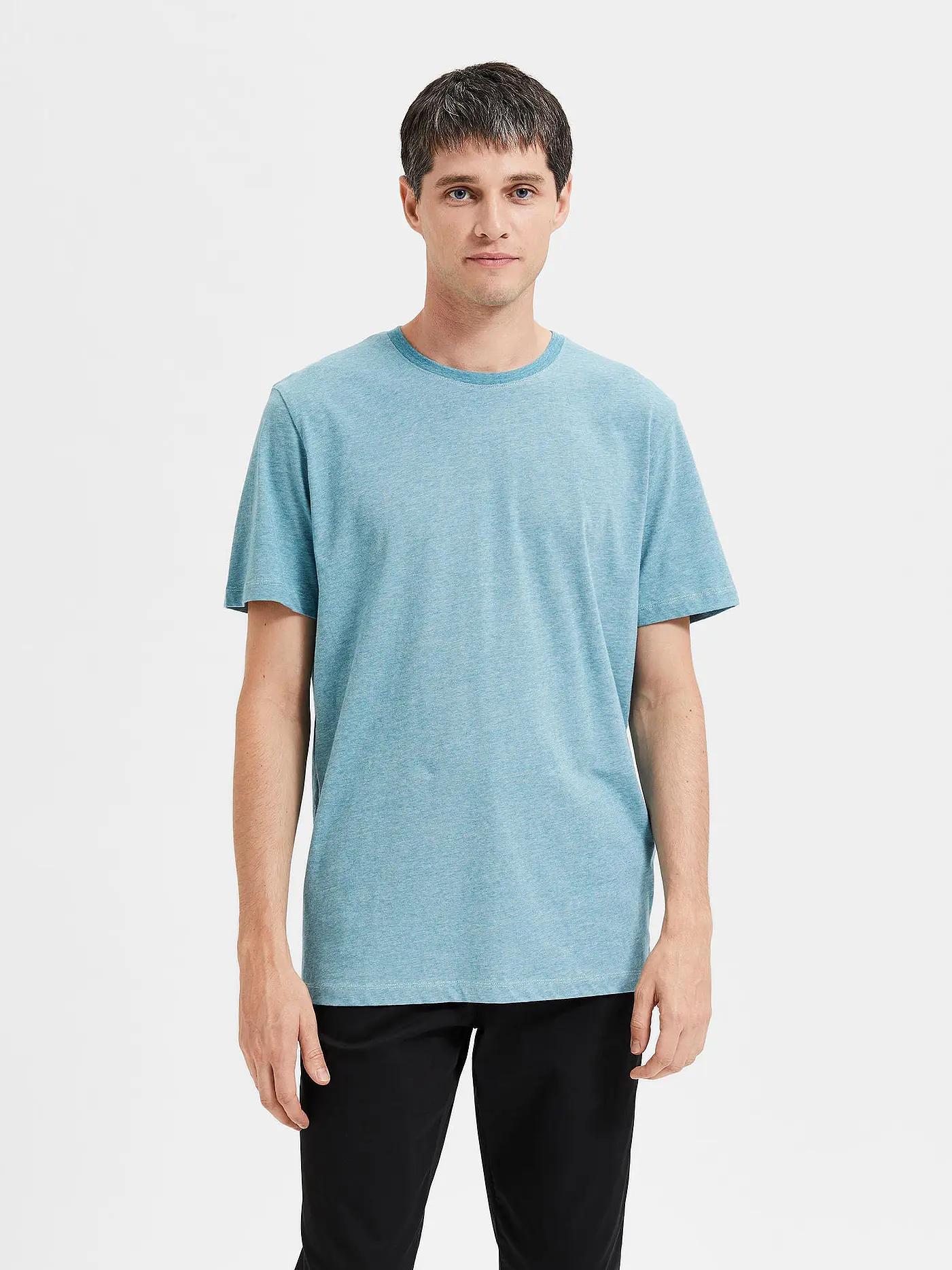 SELECTED | T-Shirt SLHASPEN  | türkis