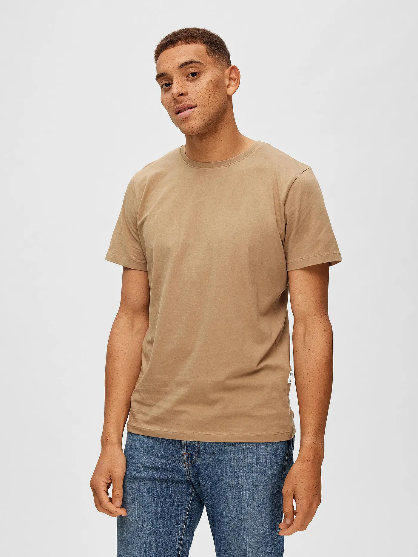 SELECTED | T-Shirt SLHASPEN  | beige