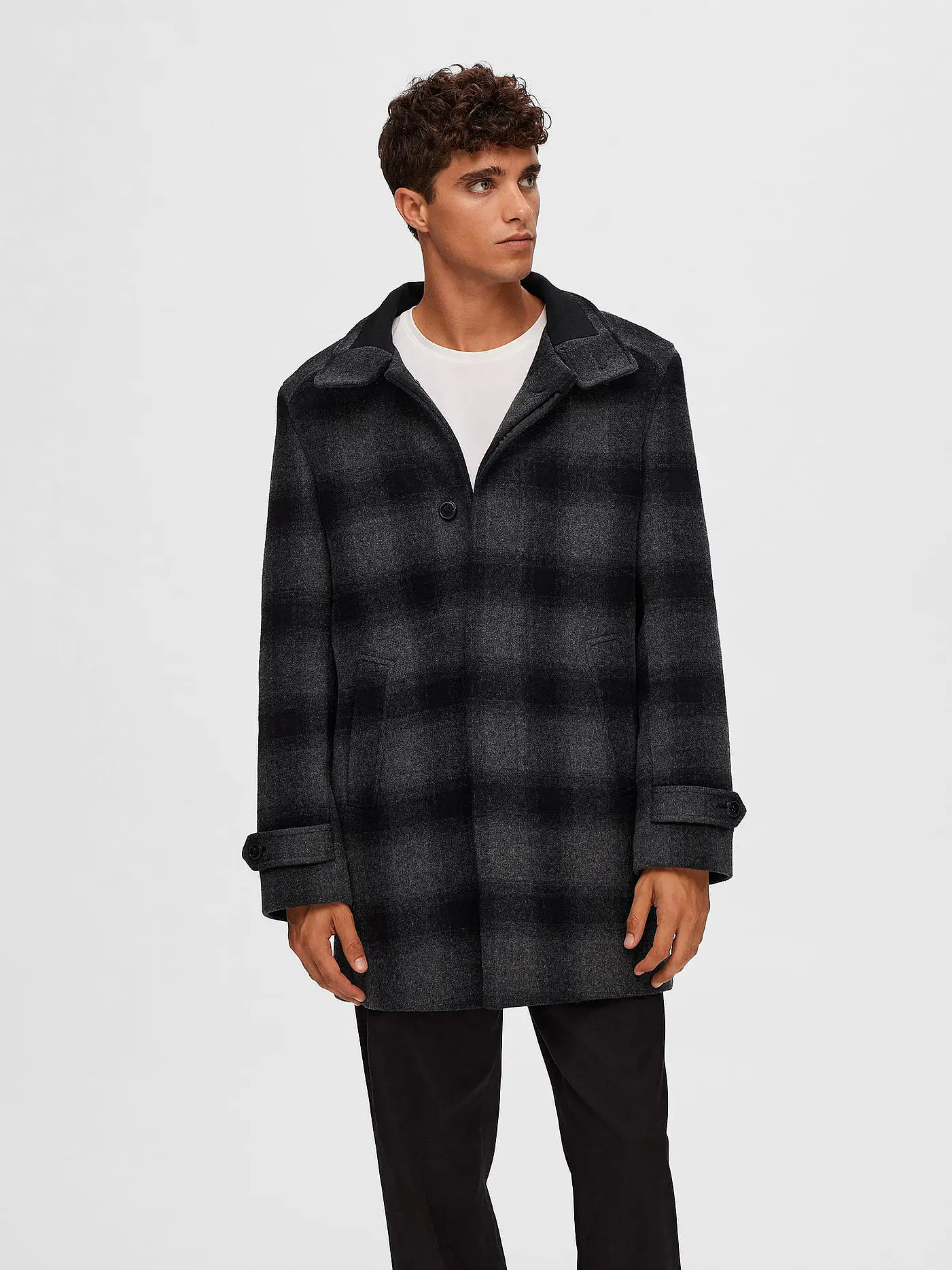 SELECTED | Wollmantel SLH REUBEN | grau