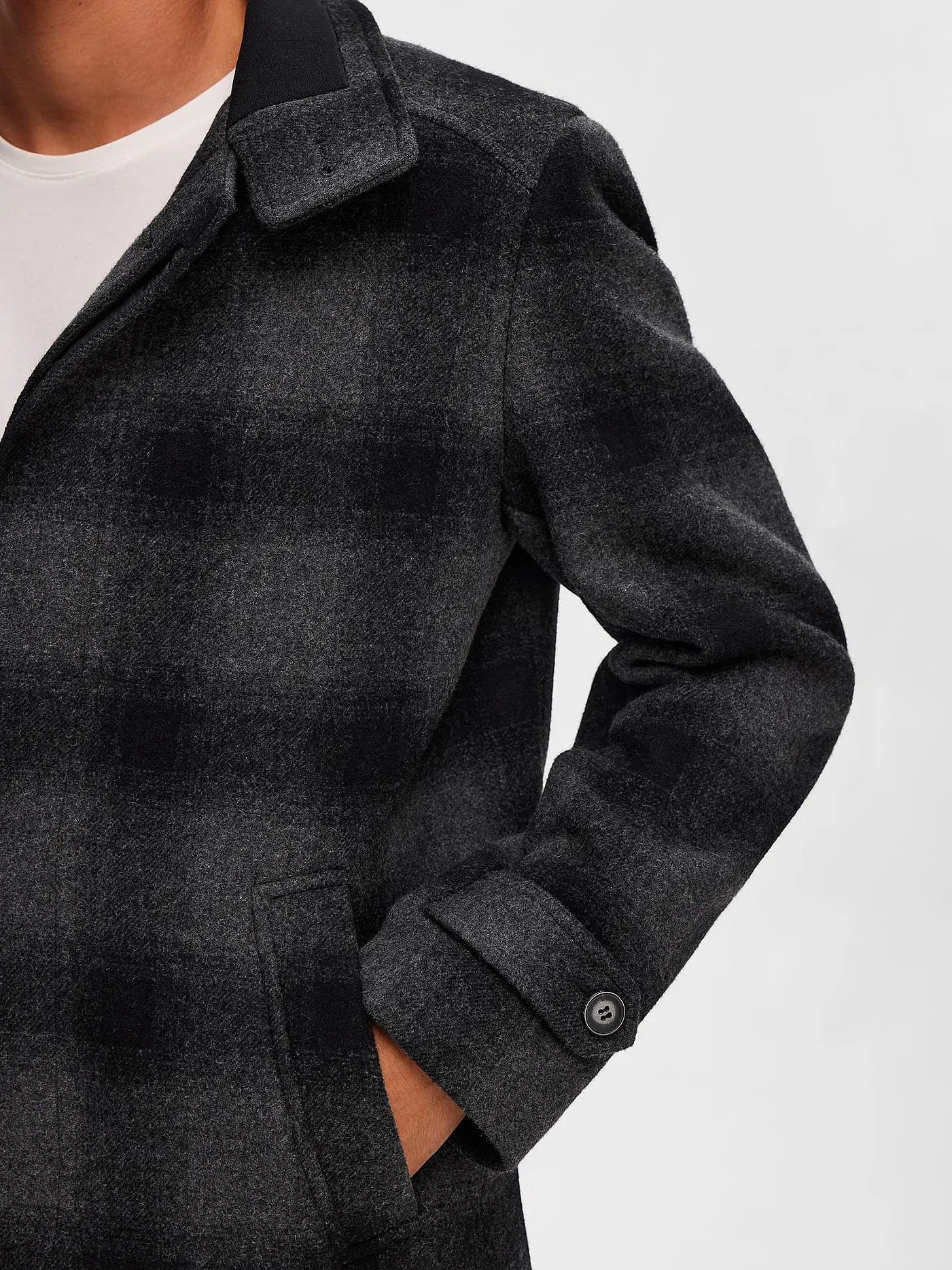 SELECTED | Wollmantel SLH REUBEN | grau