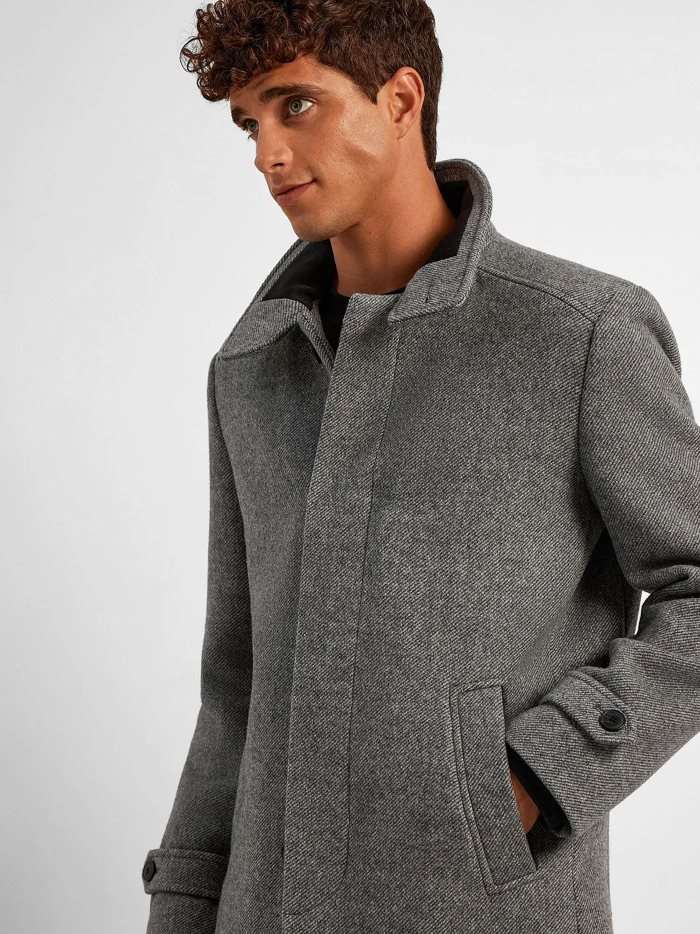 SELECTED | Wollmantel SLH REUBEN | hellgrau