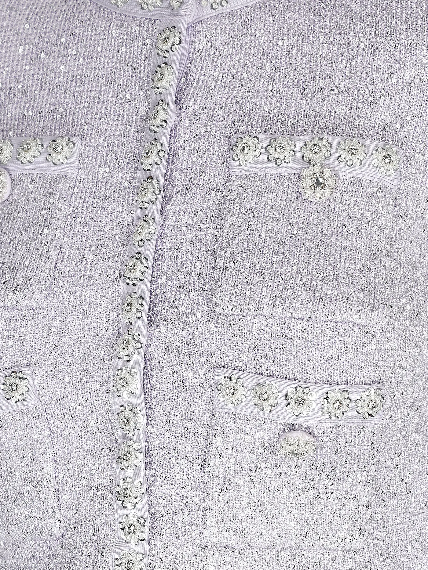 SELF-PORTRAIT | Strickjacke Cropped Fit | lila