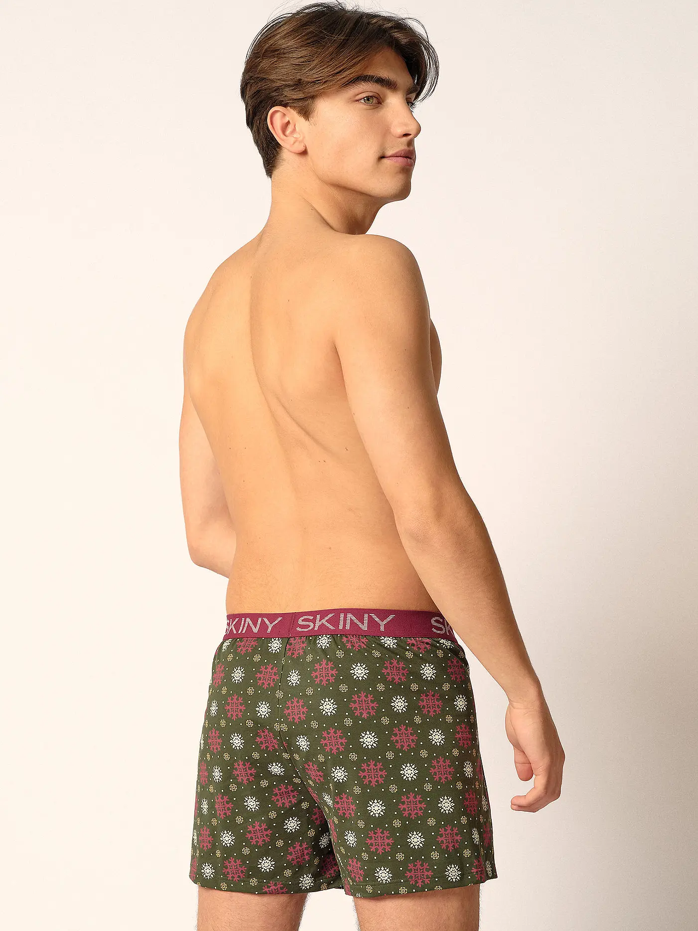 SKINY | Boxershort rosemary snowflakes | olive